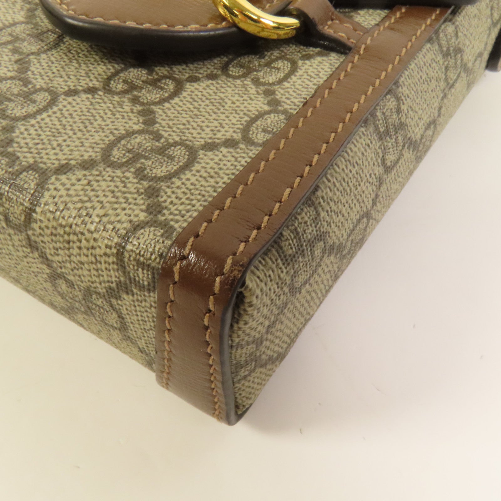 GUCCI 塗層帆布Horsebit 1955 Mini金扣肩背袋