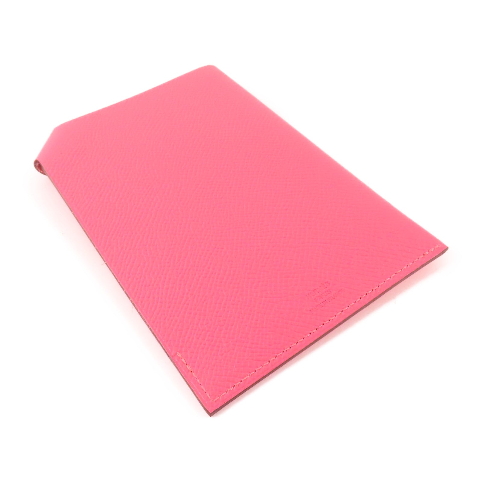 HERMES 【激減優惠】Epsom皮革Passport Case銀扣護照套Rose Azalee