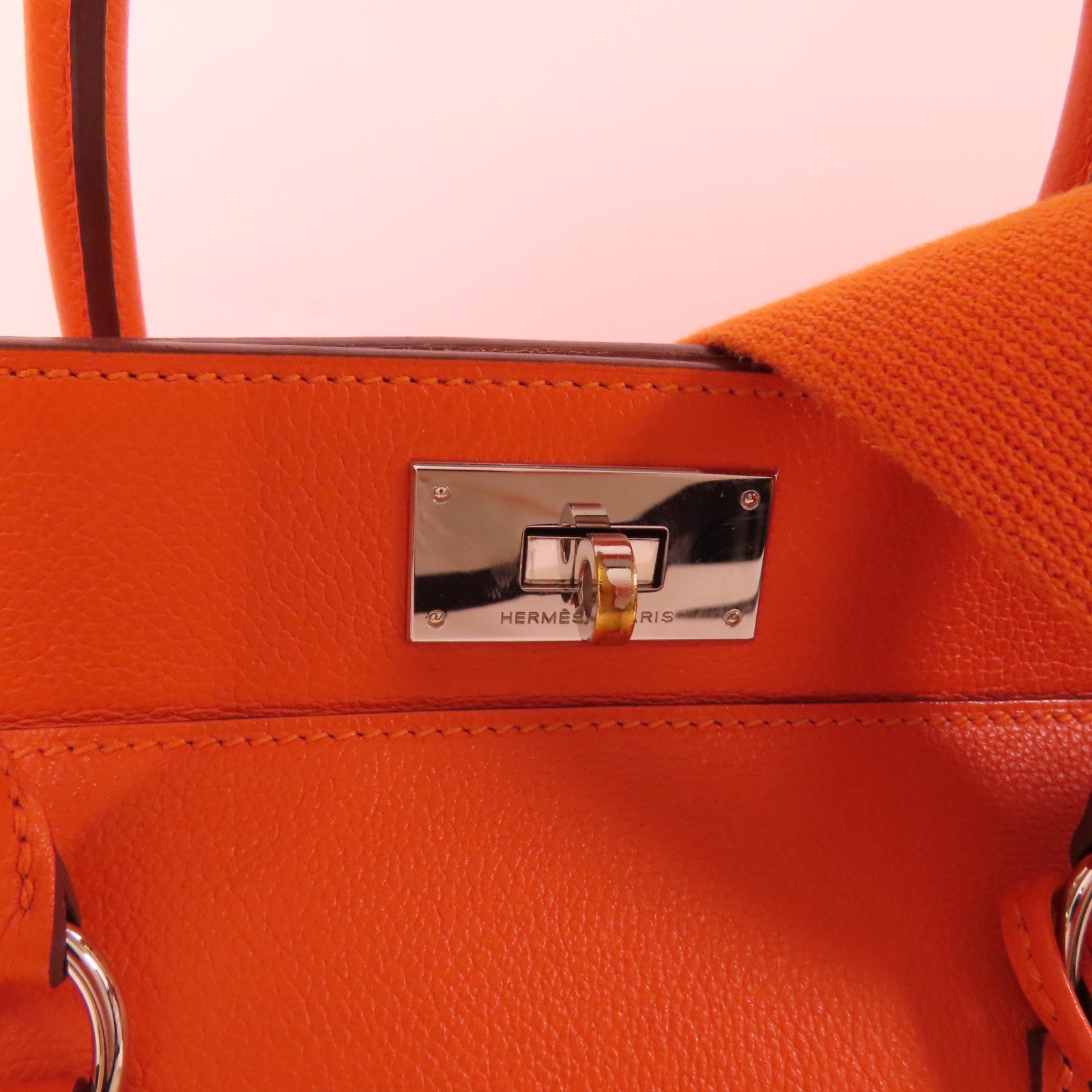 HERMES 【激減優惠】Clemence皮革Tool Box 20手挽肩背兩用袋Orange