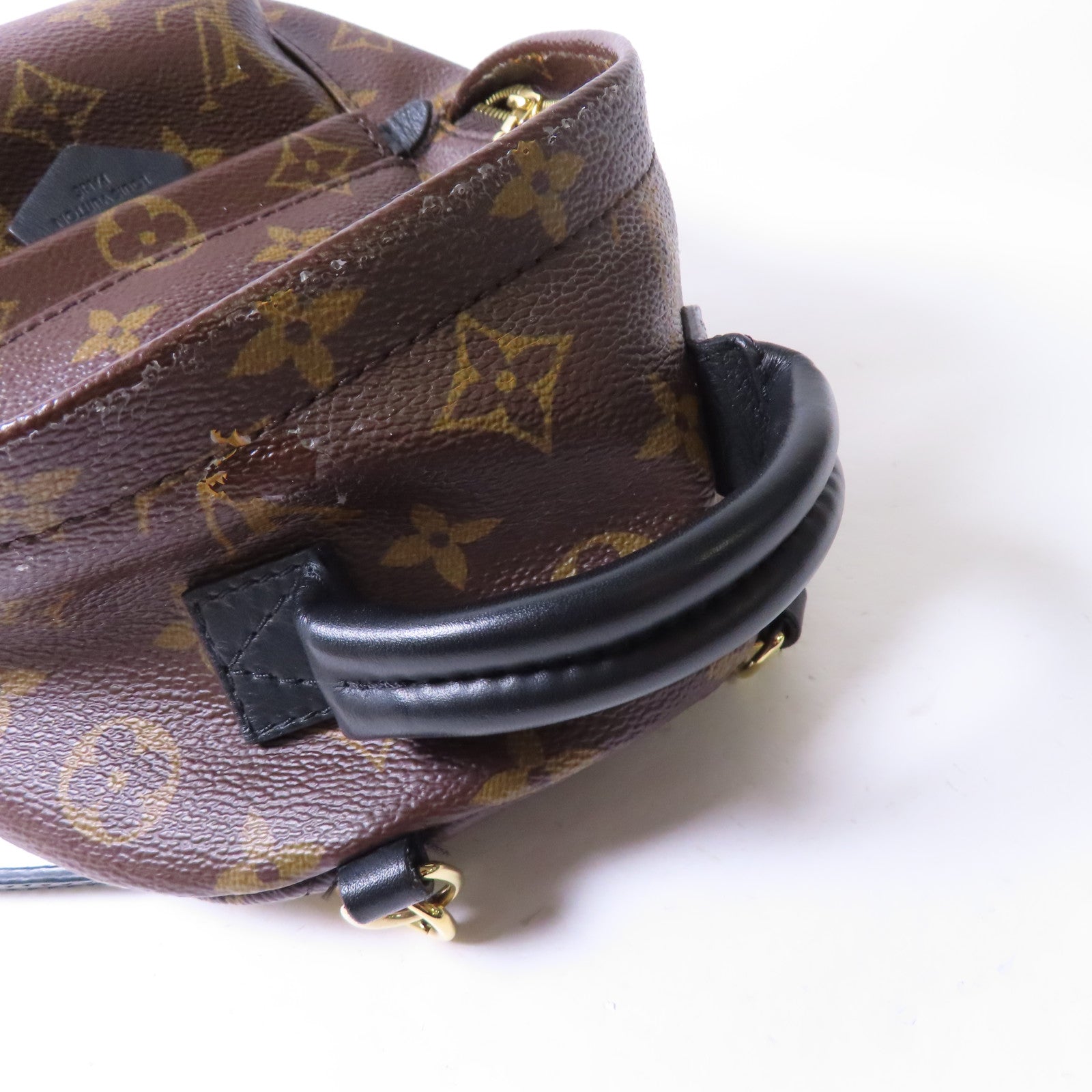 LOUIS VUITTON 【激減優惠】Monogram Palm Springs Mini金扣背包啡色