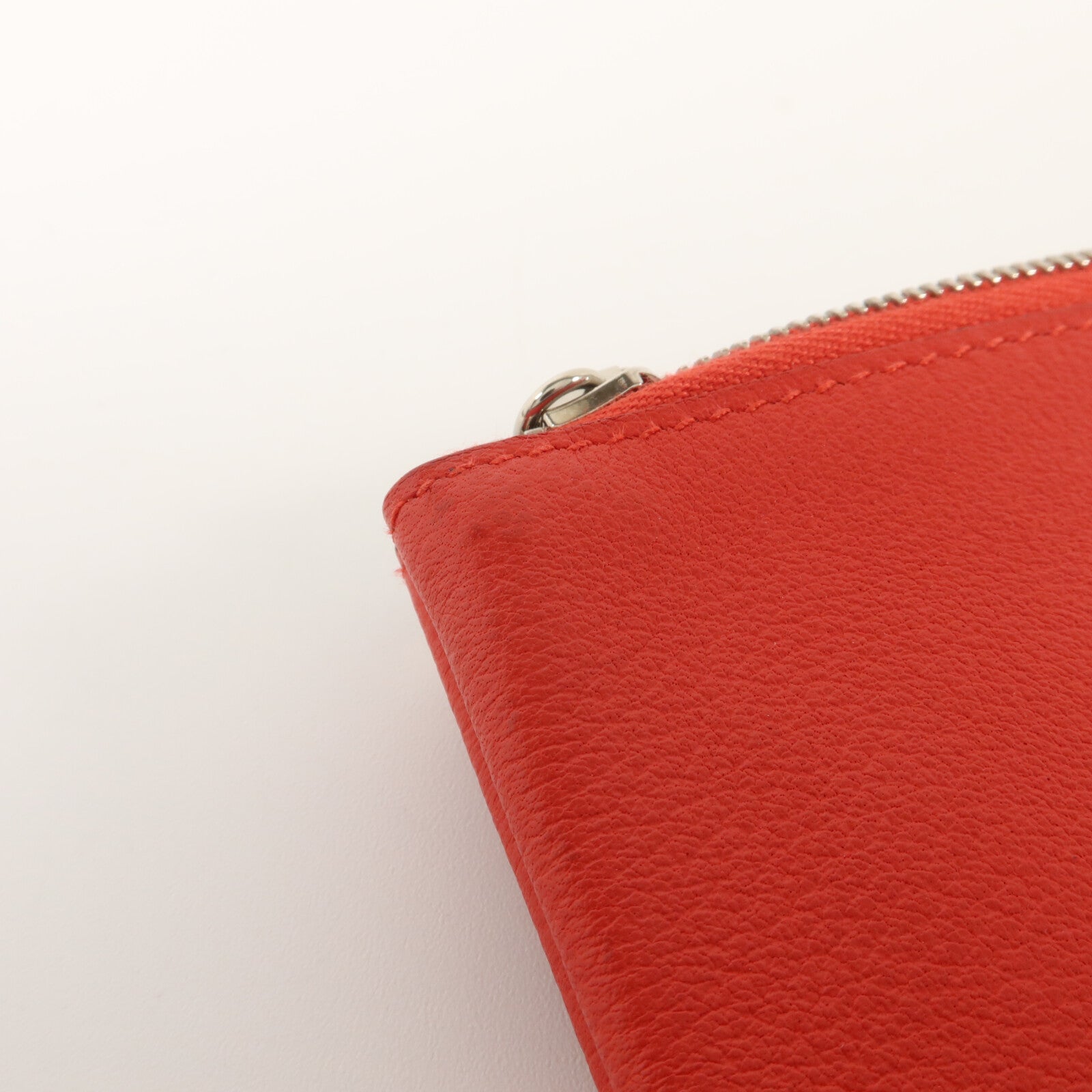 HERMES Evercolor皮革Atout Pouch 14(PM)小袋Rouge Casaque/Bleu Du Nord