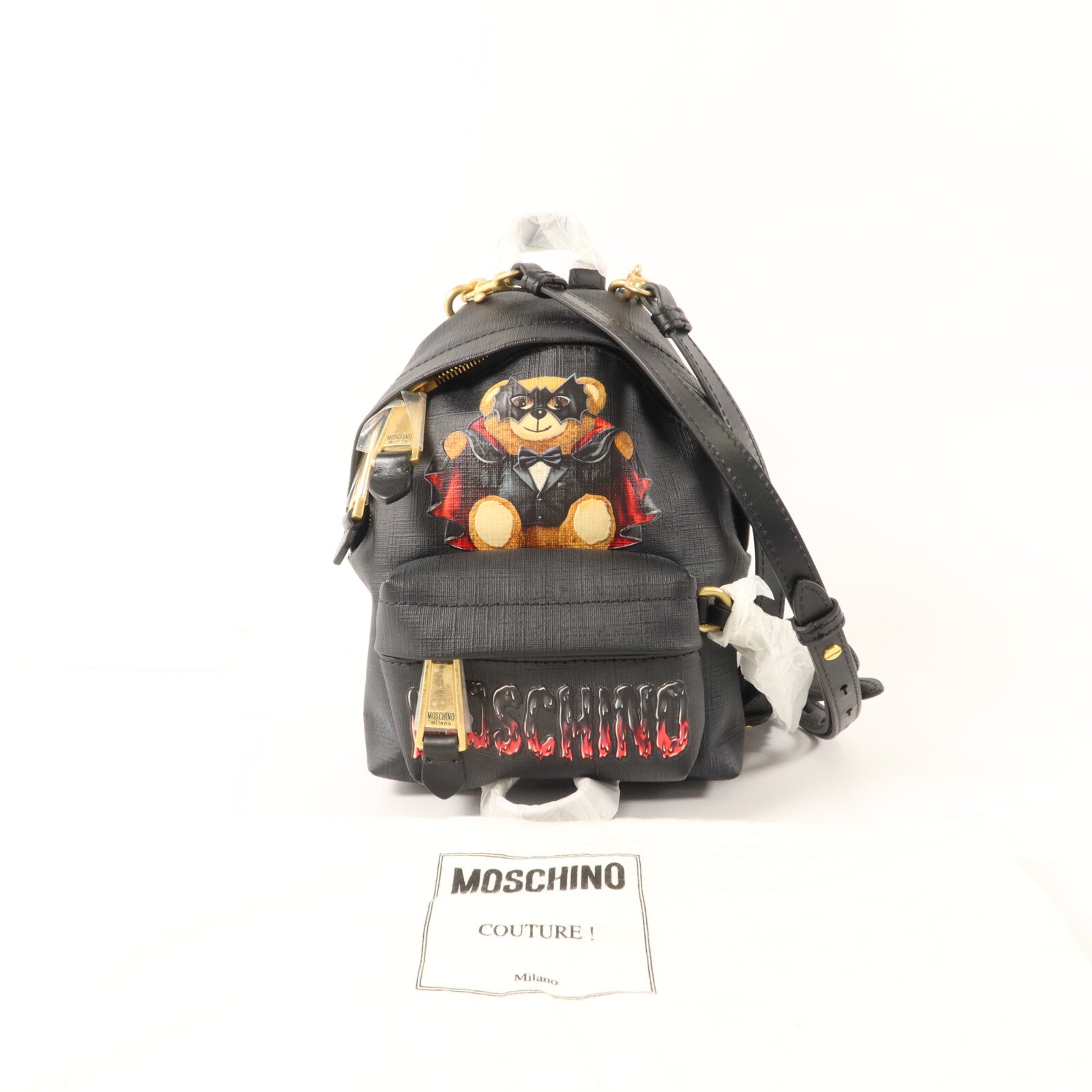 MOSCHINO 塗層帆布Backpack背包