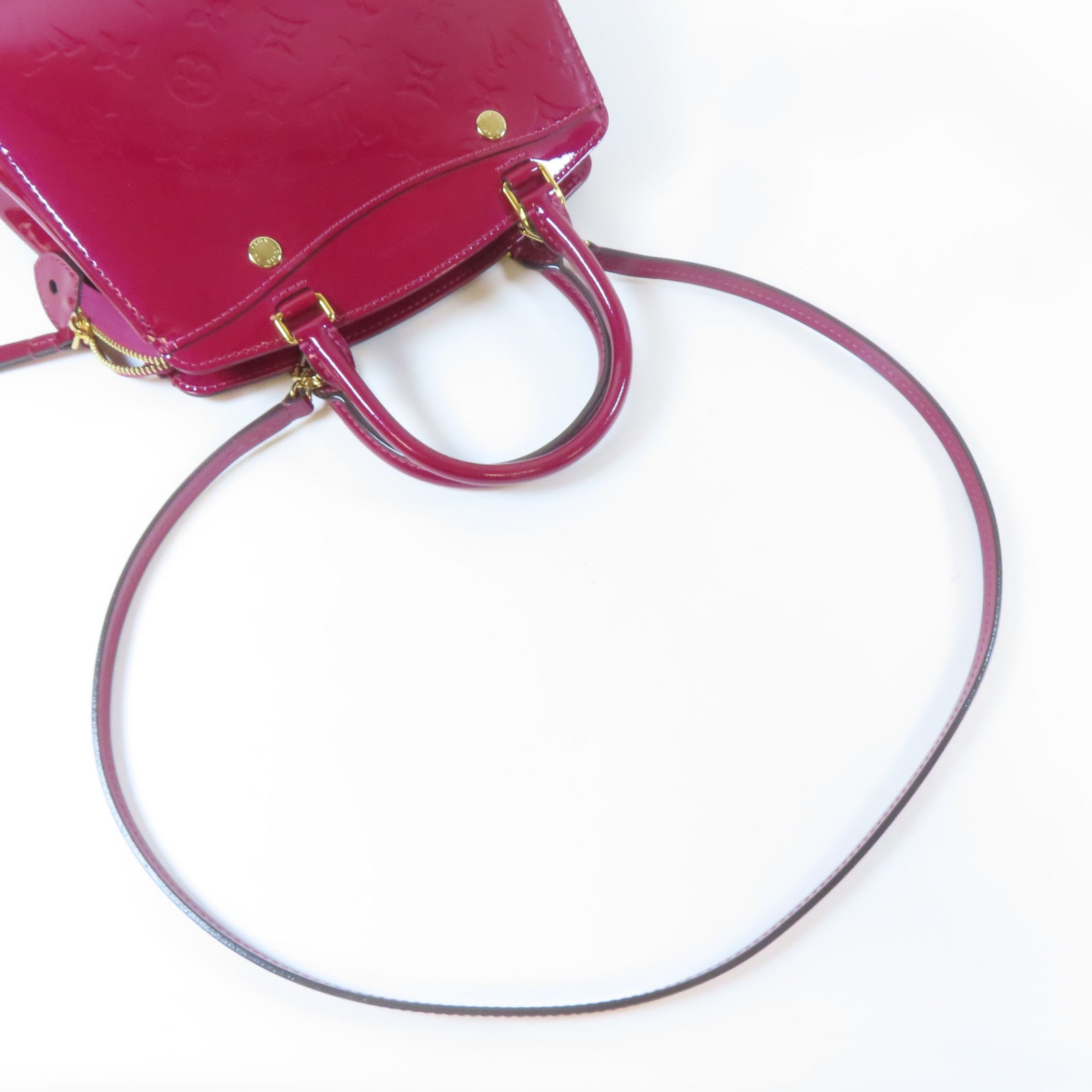 LOUIS VUITTON 【激減優惠】Vernis Brera PM金扣手挽肩背兩用袋紅色