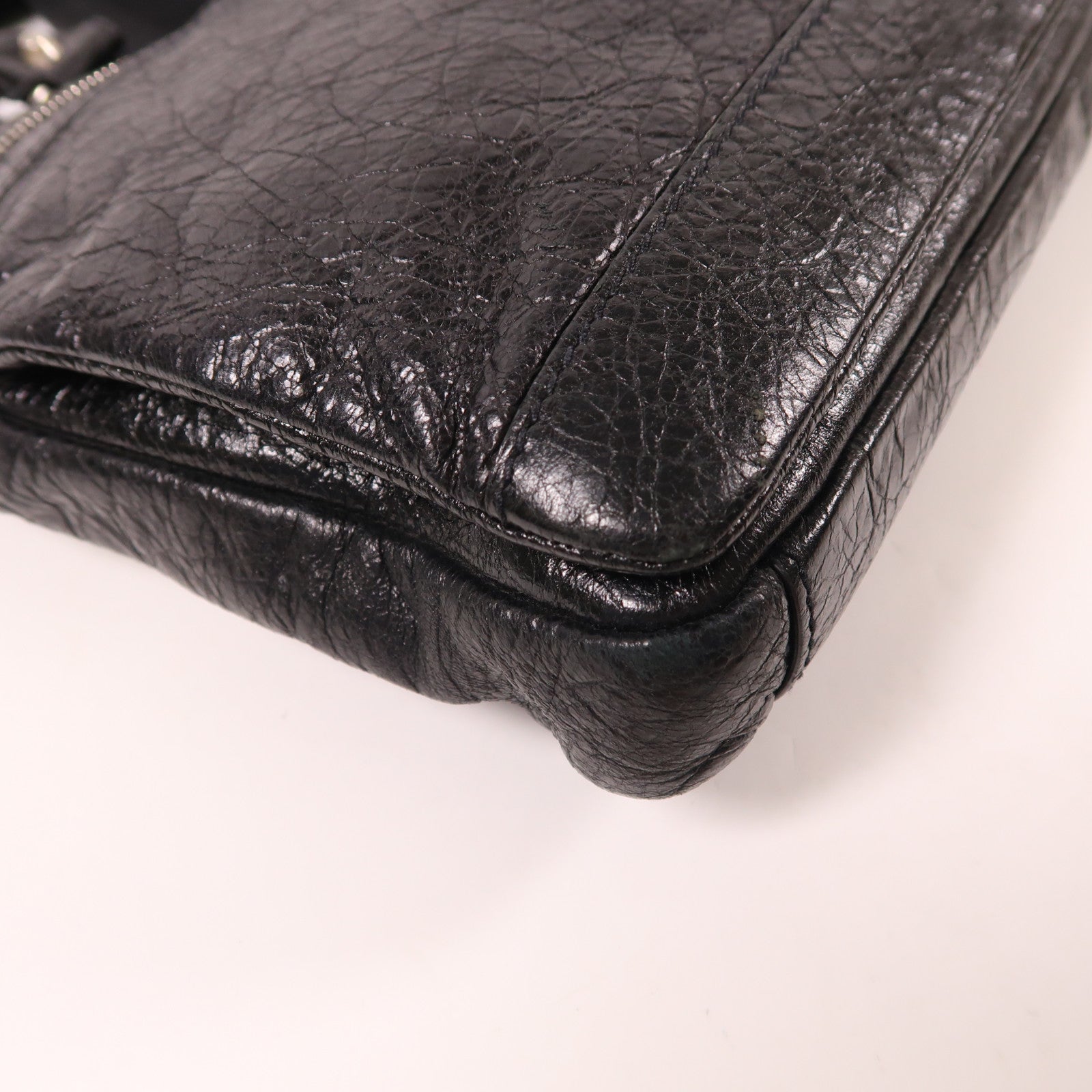 BALENCIAGA 牛皮皮革Bag銀扣手挽肩背兩用袋