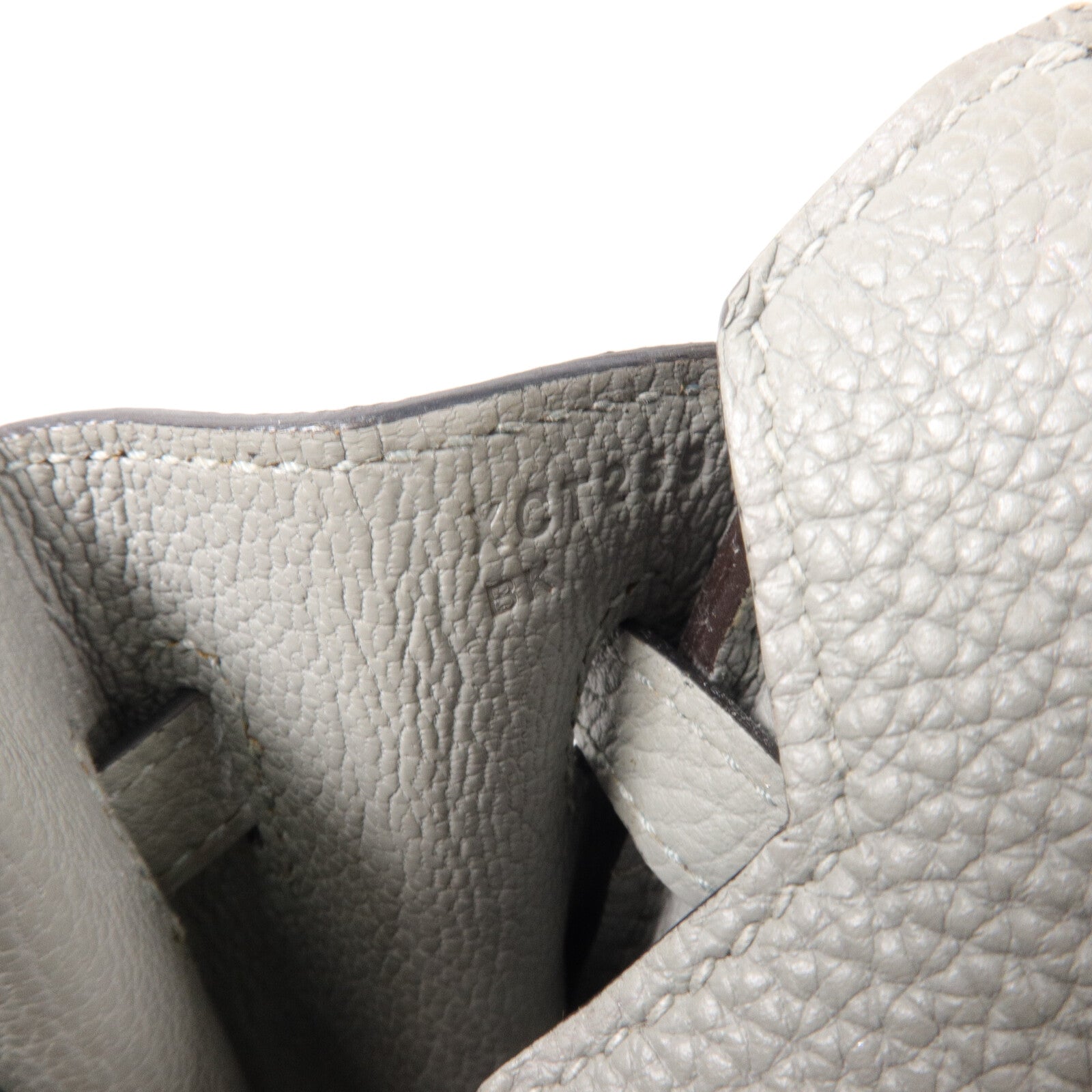 HERMES Clemence皮革Birkin 25手挽袋Gris Mouette