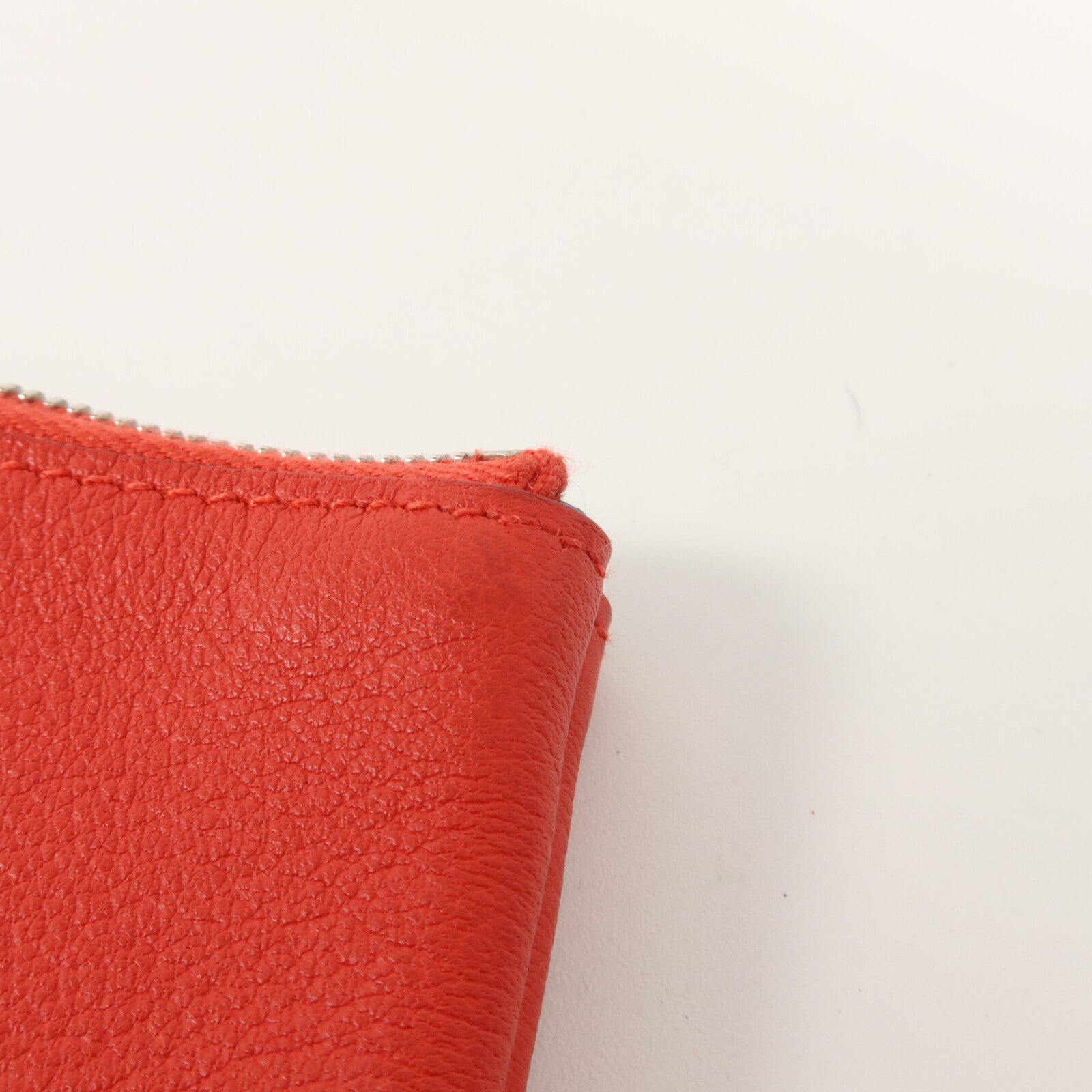 HERMES Evercolor皮革Atout Pouch 14(PM)小袋Rouge Casaque/Bleu Du Nord