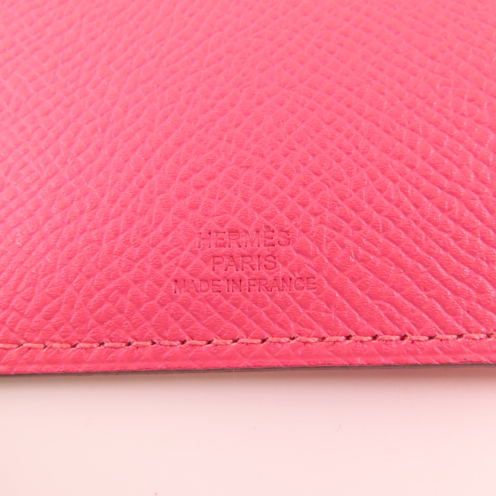 HERMES 【激減優惠】Epsom皮革Passport Case銀扣護照套Rose Azalee
