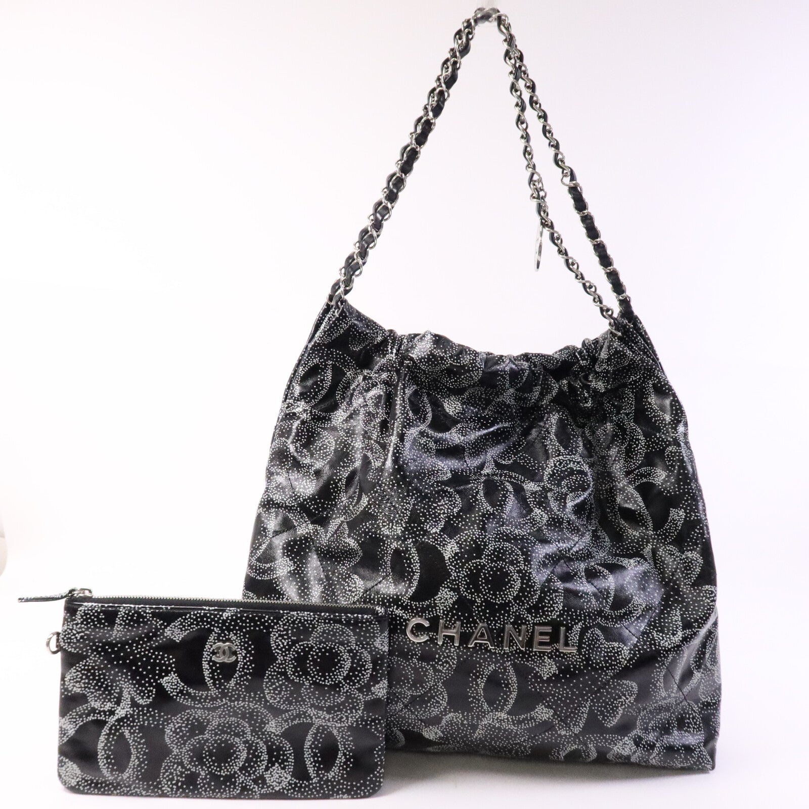 CHANEL 牛皮皮革C22 Medium Limited Edition銀扣鏈帶肩背袋