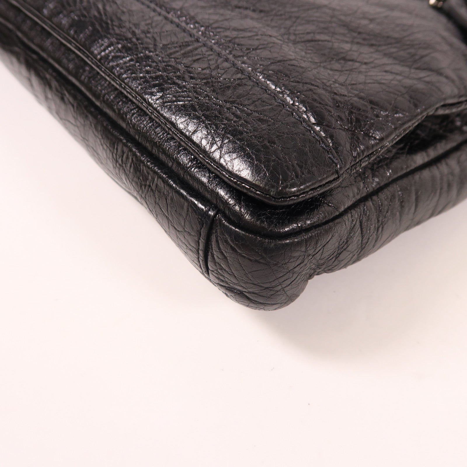 BALENCIAGA 牛皮皮革Bag銀扣手挽肩背兩用袋