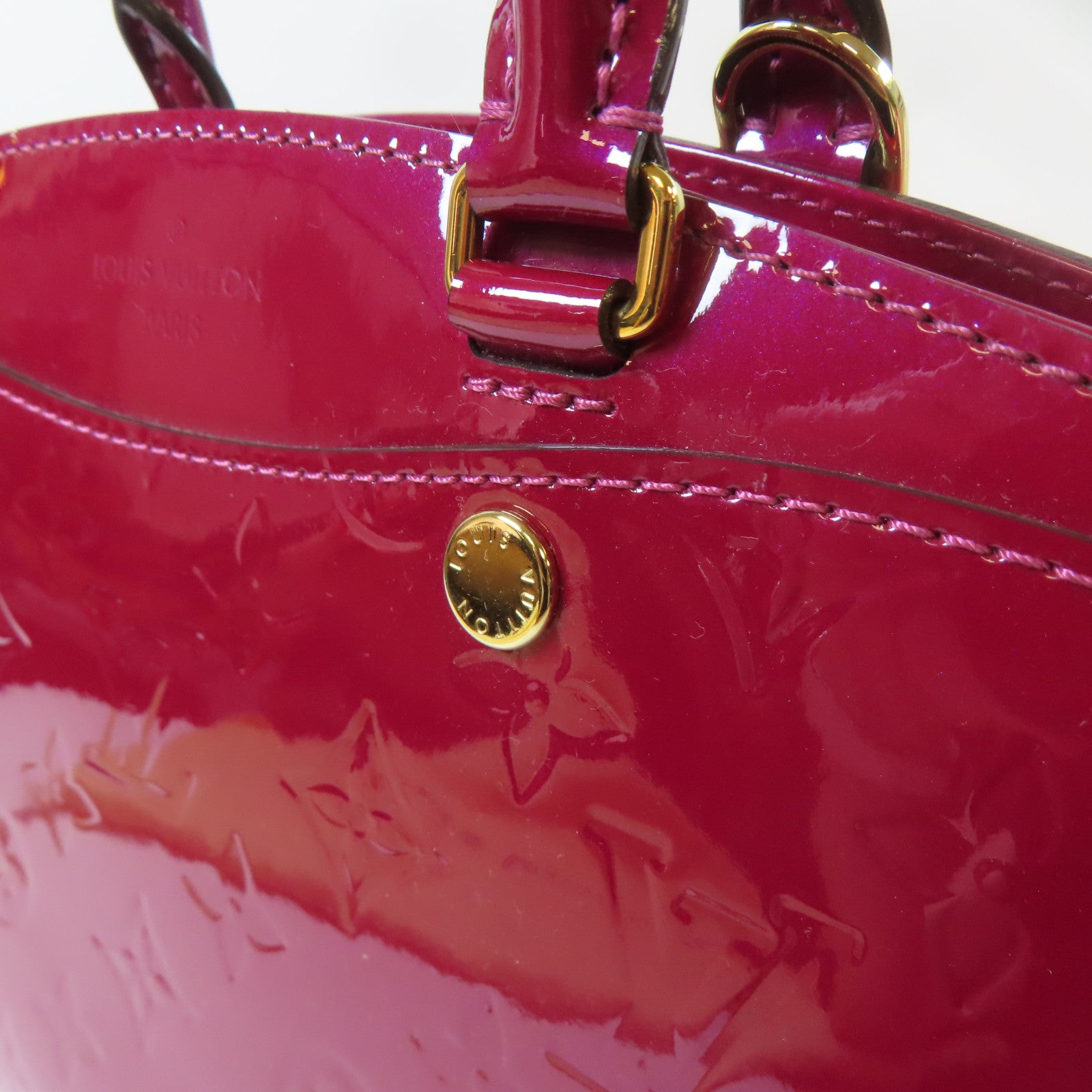 LOUIS VUITTON 【激減優惠】Vernis Brera PM金扣手挽肩背兩用袋紅色
