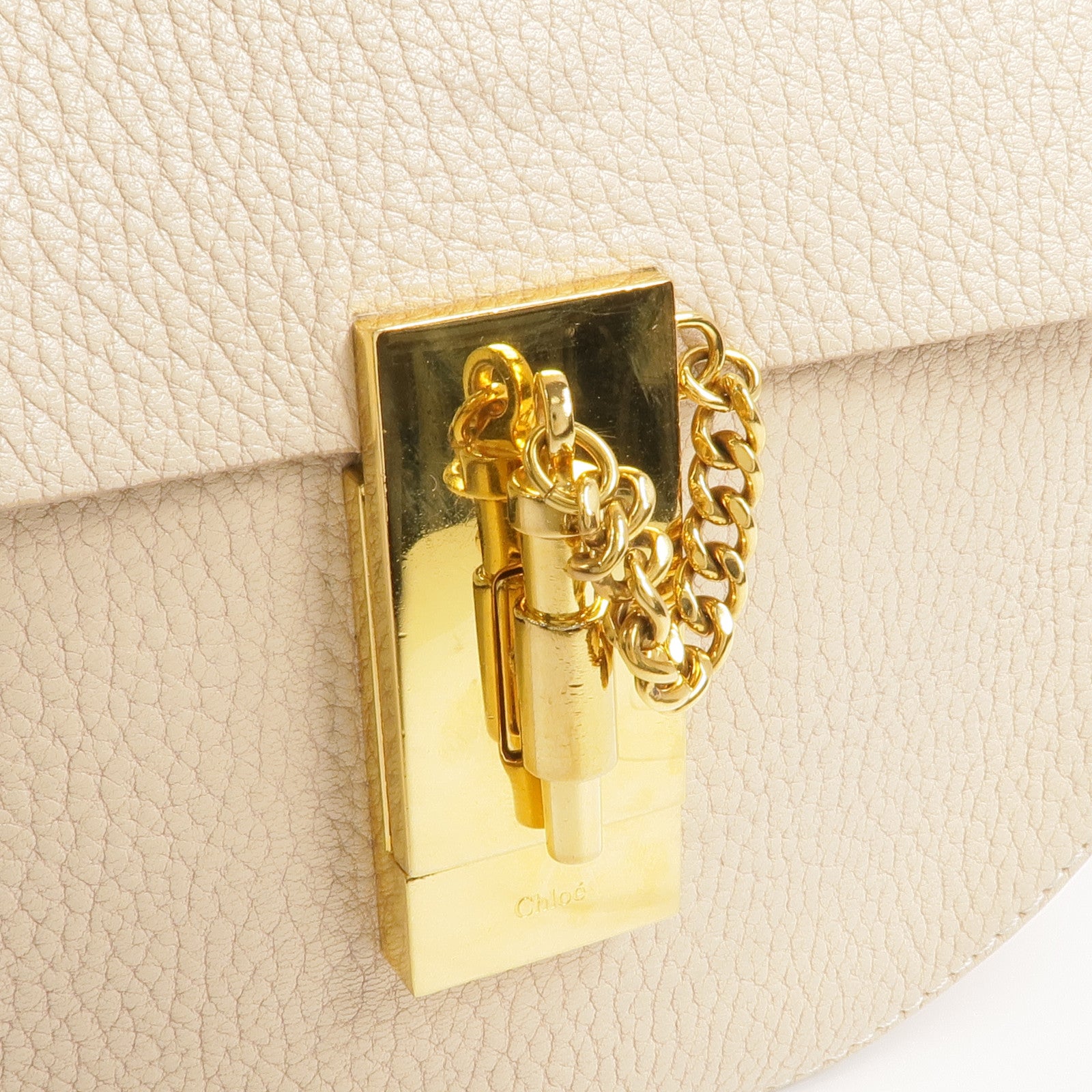 Chloe 牛皮皮革金扣鏈帶肩背袋