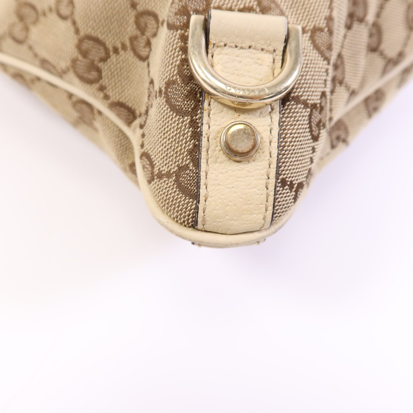 GUCCI 帆布Shoulder Bag金扣肩背袋