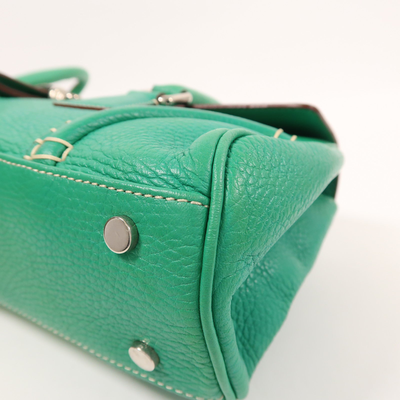 BURBERRY 牛皮皮革Hand Bag銀扣肩背袋