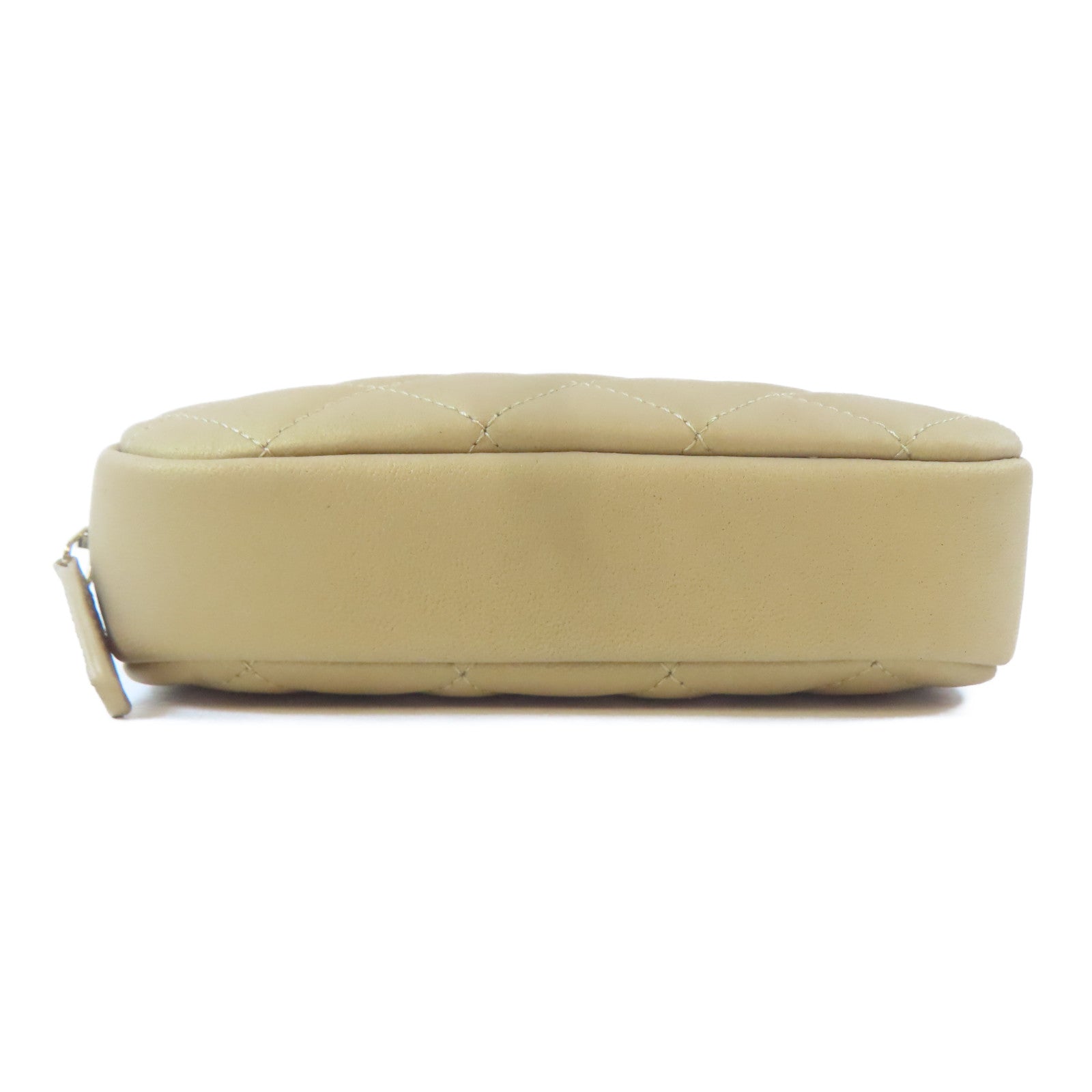 CHANEL (PRICE DOWN) Quilted CC GHW Pouch Bag Lambskin Leather Gold