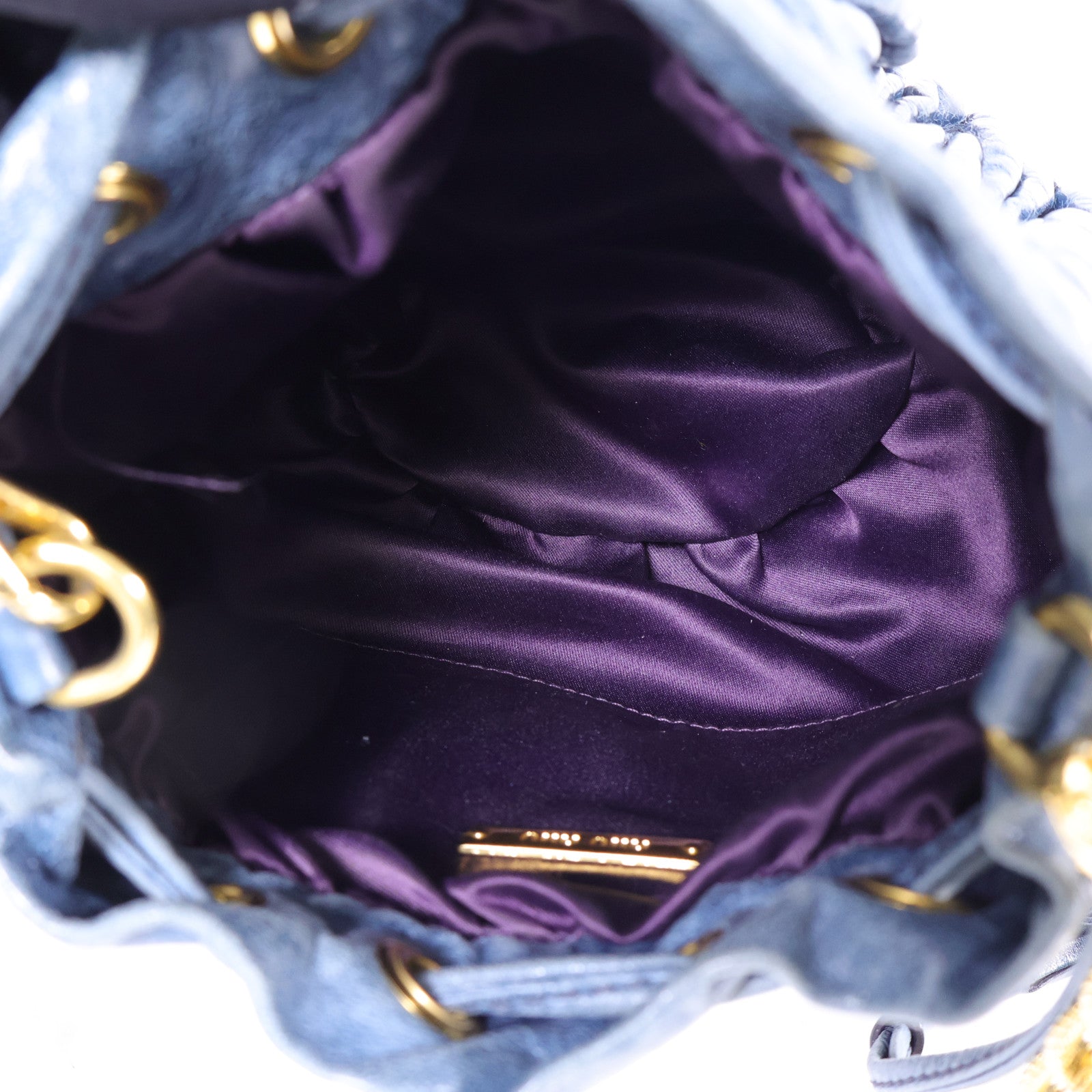 Miu Miu 牛皮皮革Chain Shoulder金扣鏈帶肩背袋