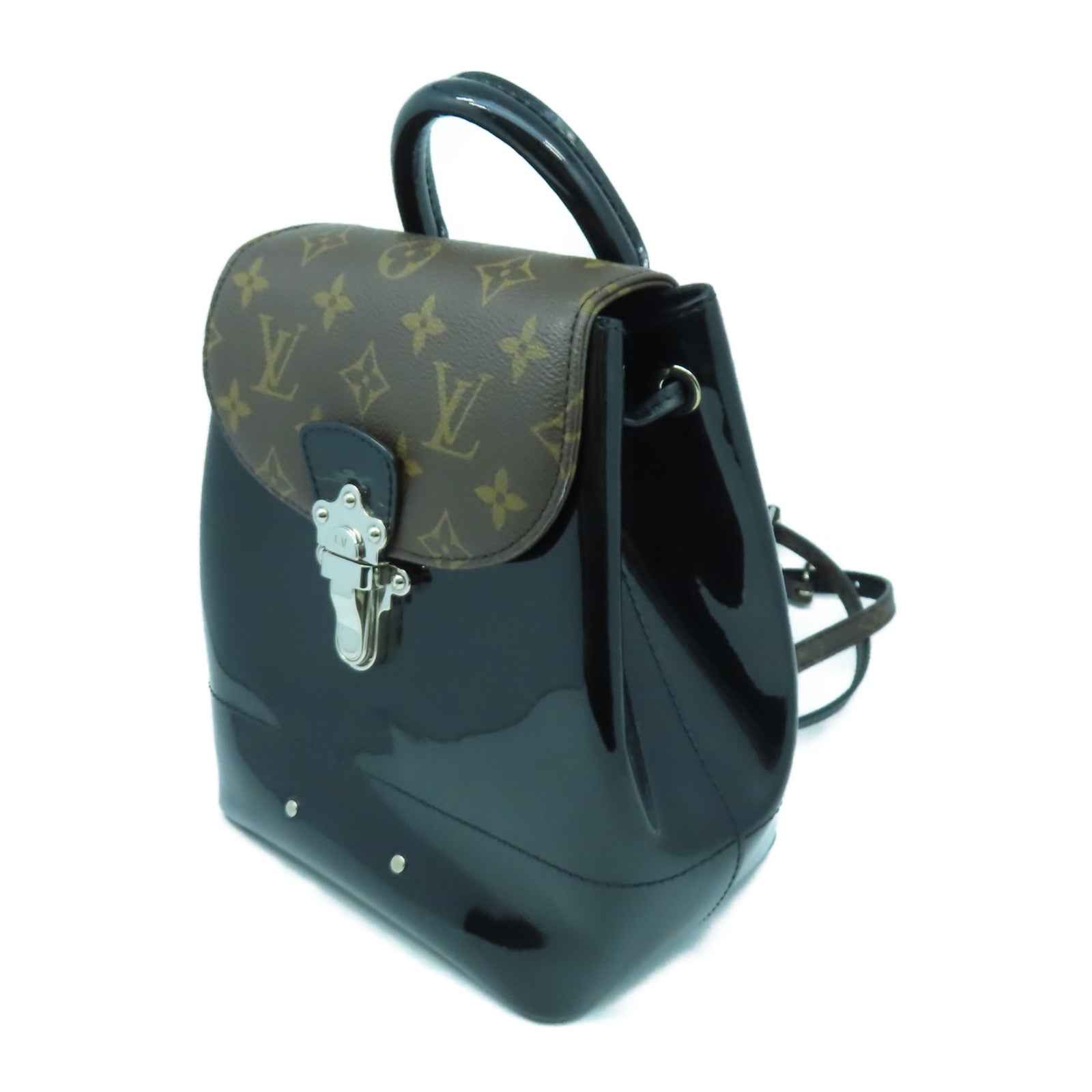 LOUIS VUITTON 【激減優惠】Vernis/Monogram Hot Springs銀扣背包黑色/啡色