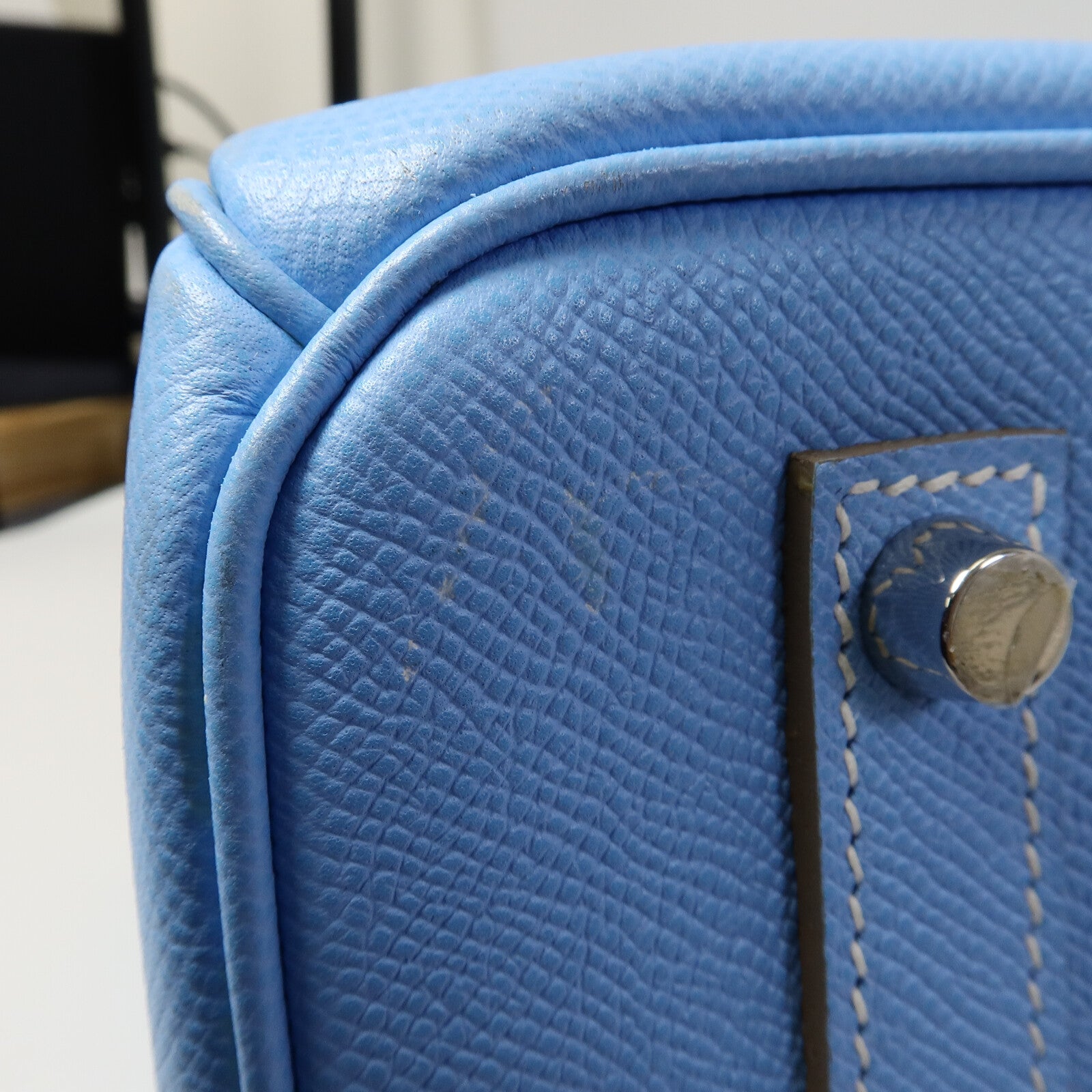 HERMES Epsom皮革Birkin 35手挽袋Celeste/Mykonos