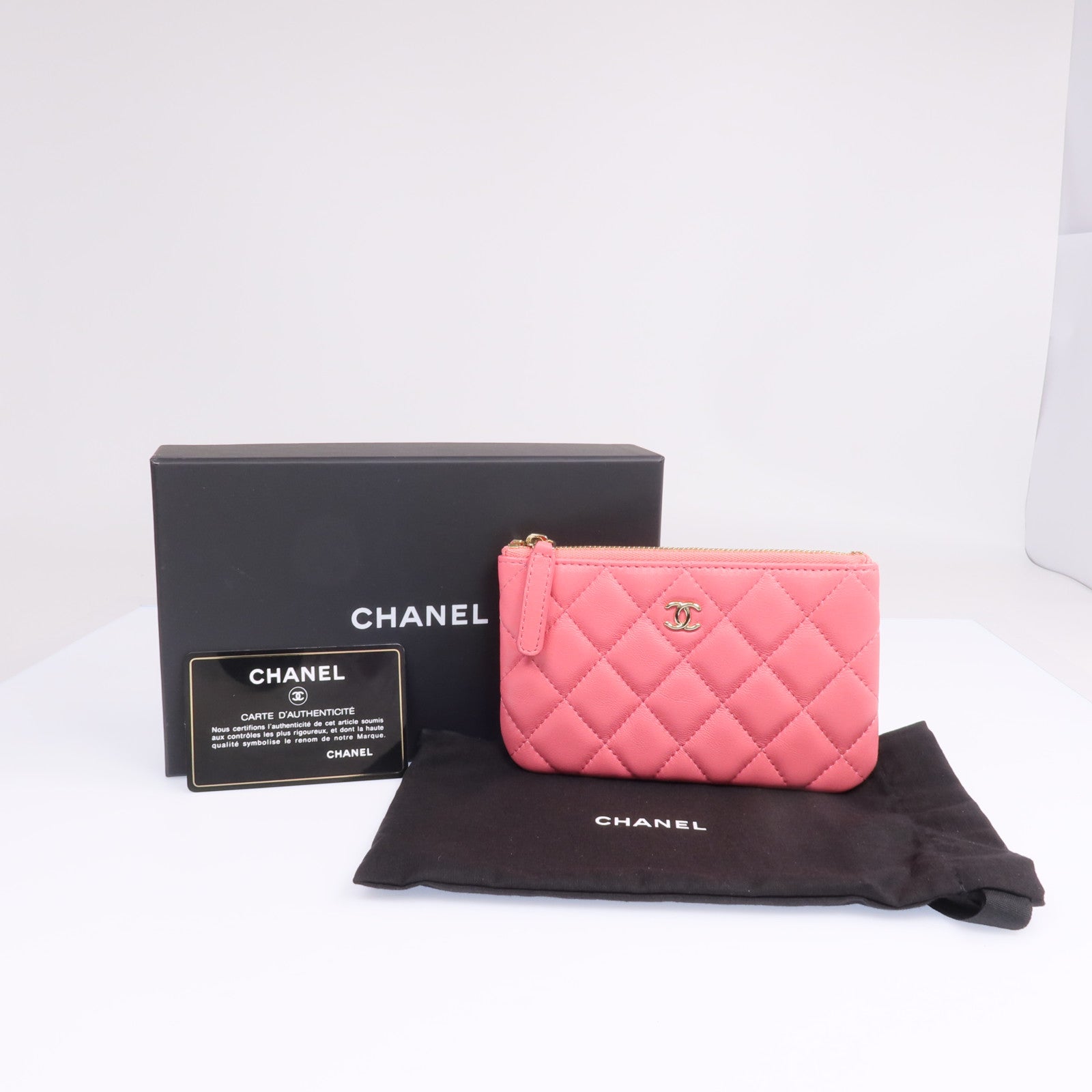 CHANEL 羊皮皮革Mini Pouch金扣零錢包