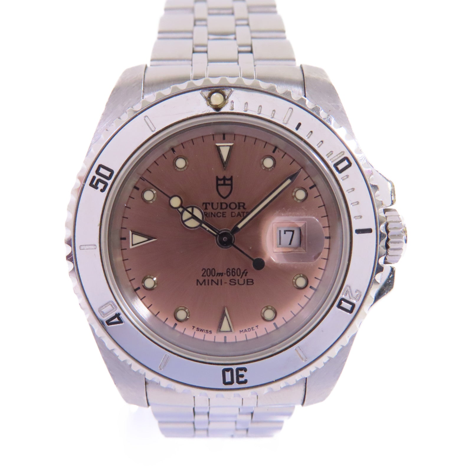 TUDOR Prince Date Watch不鏽鋼自動機芯手錶粉紅色