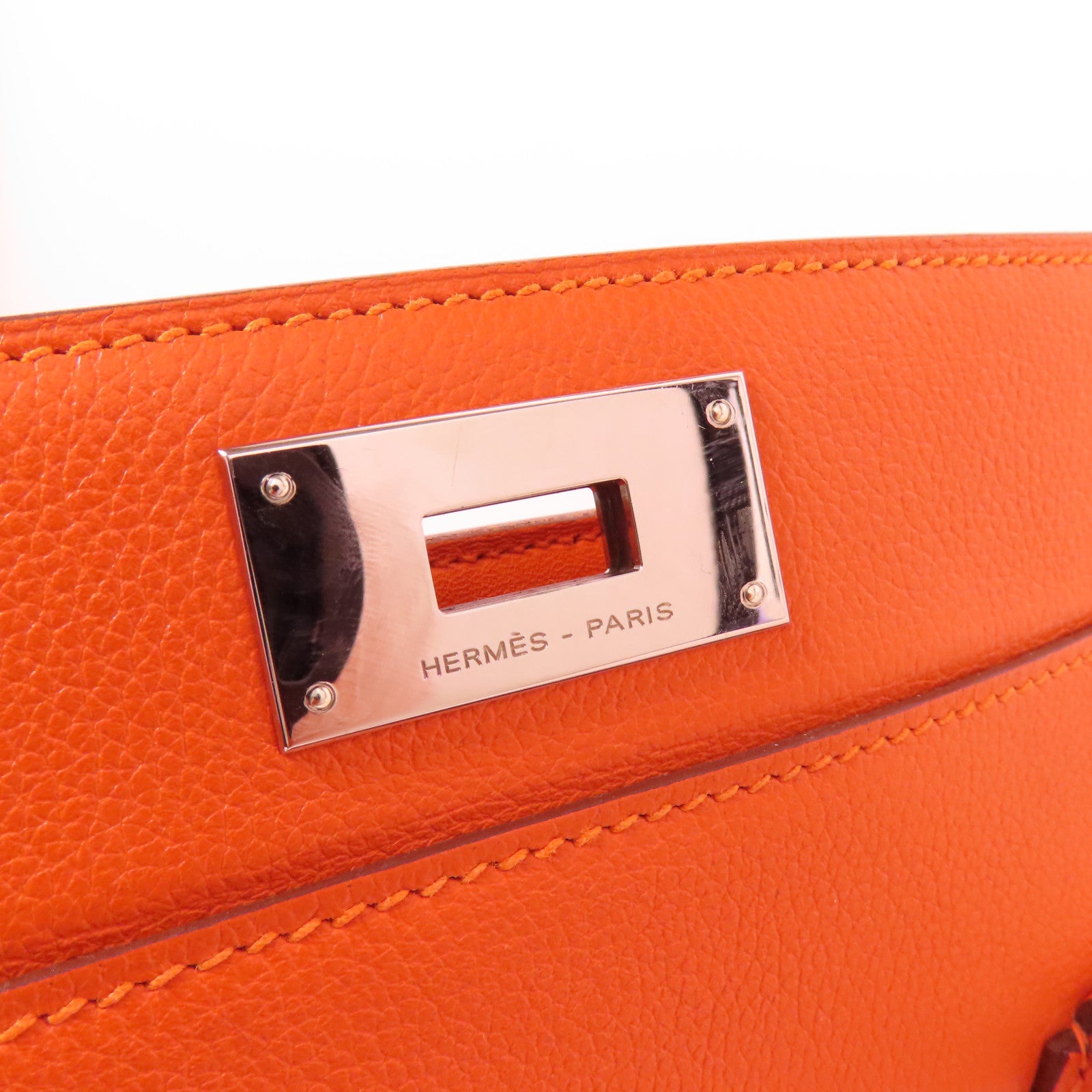 HERMES Clemence皮革Tool Box 20手挽肩背兩用袋Orange