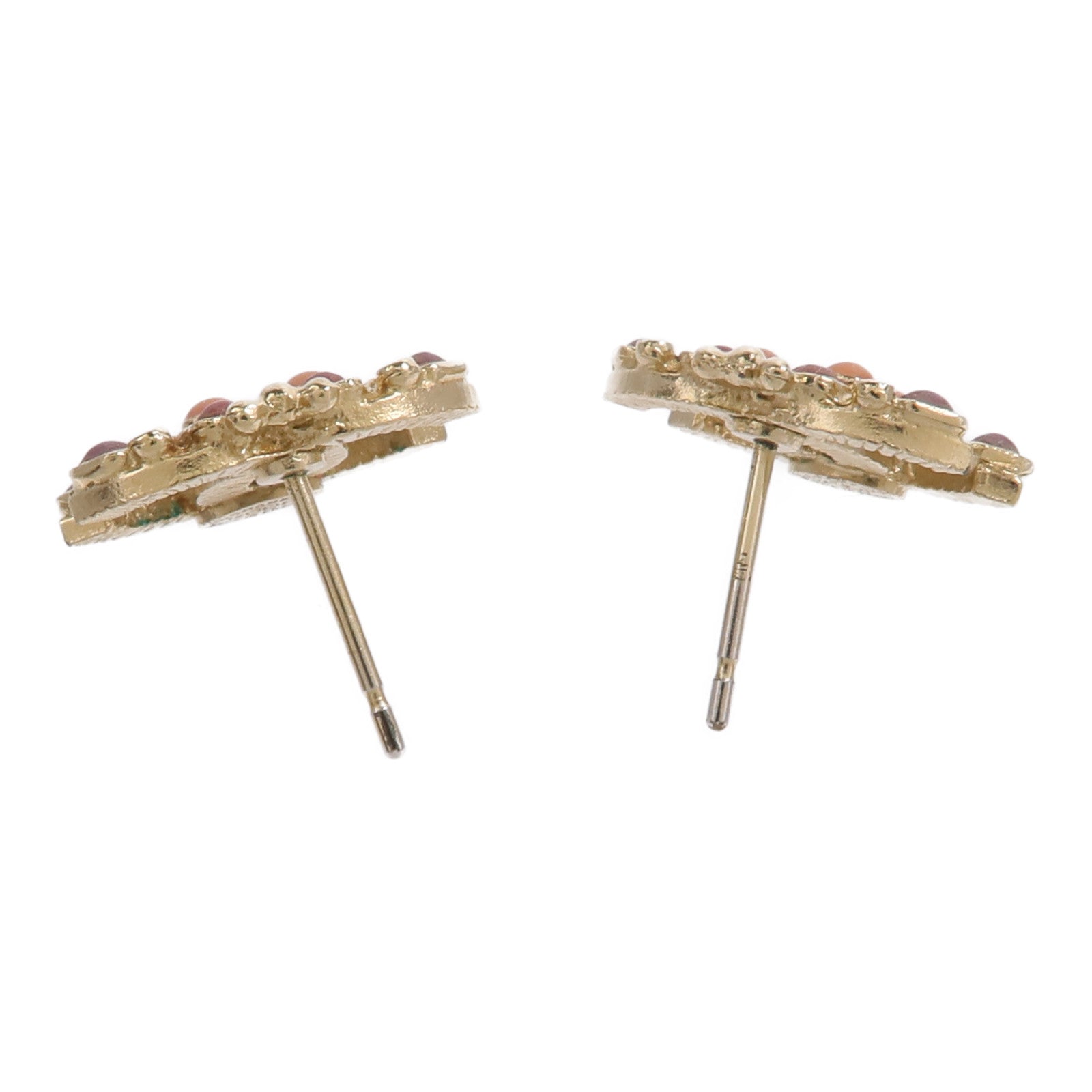 CHANEL 金屬/珊瑚石Earrings耳環