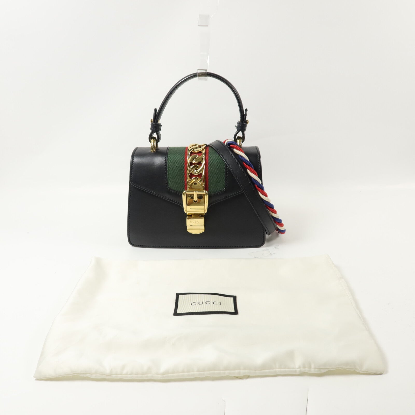 GUCCI 牛皮皮革Sylvie手挽肩背兩用袋