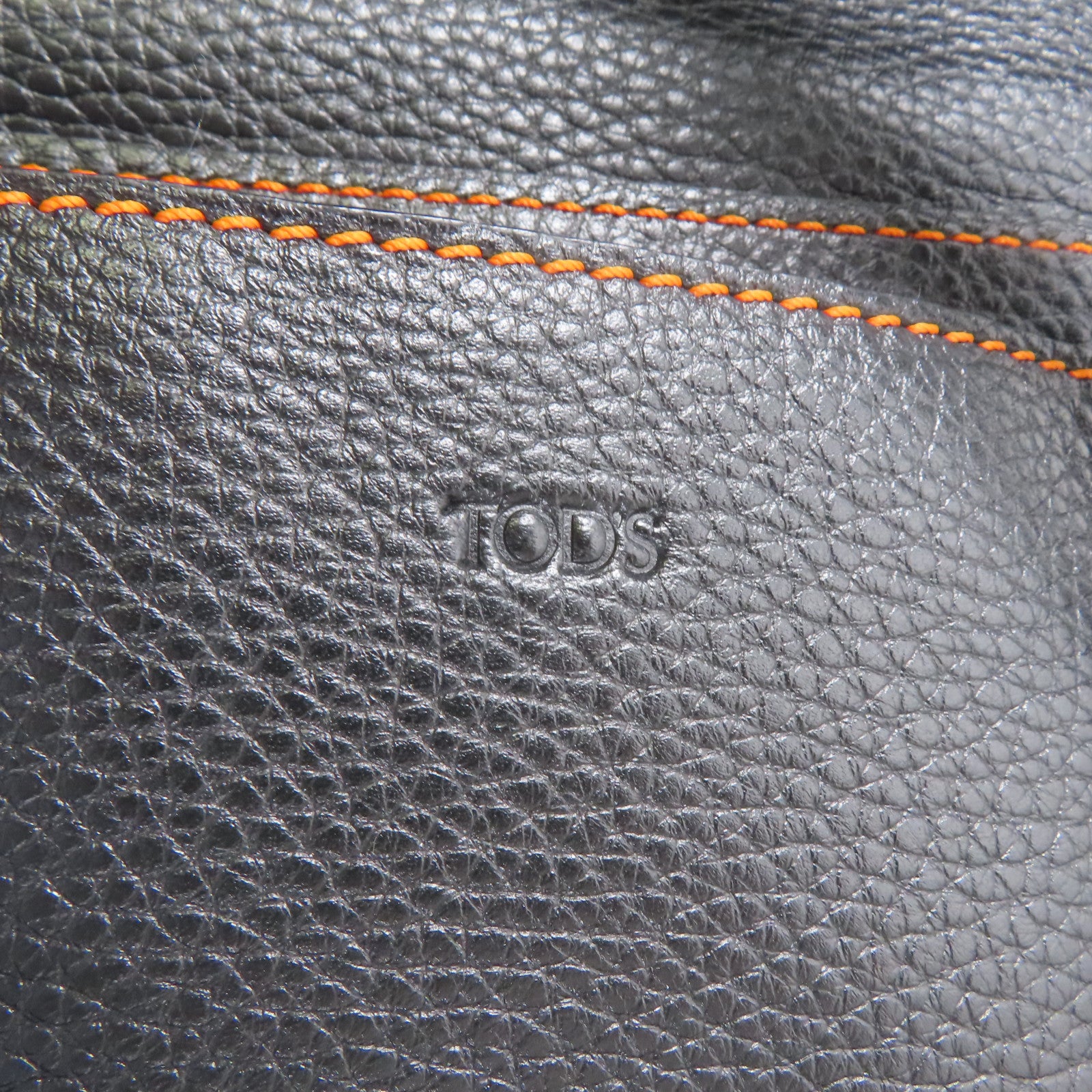 TOD'S 牛皮皮革2 Way Bag銀扣手挽肩背兩用袋黑色