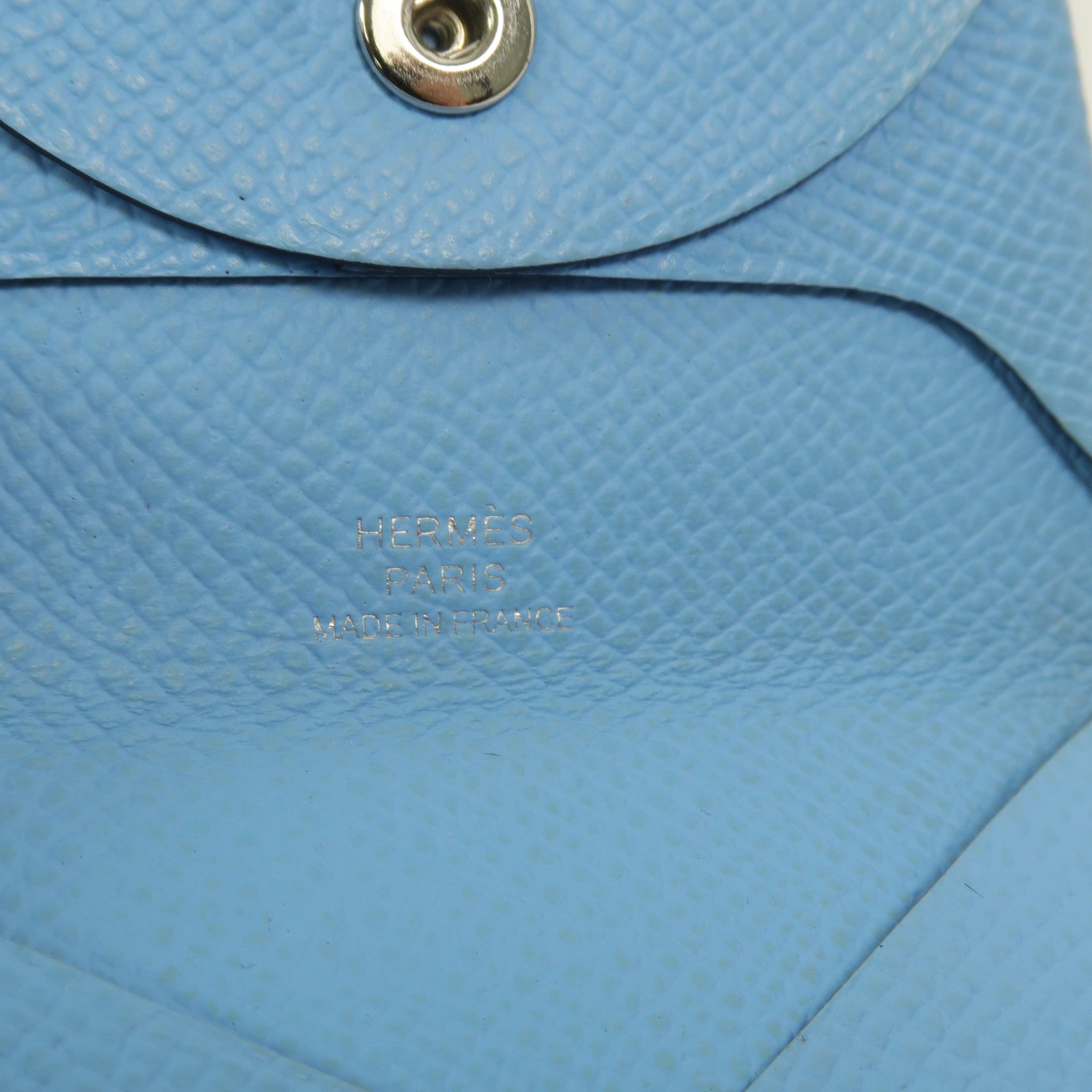 HERMES Epsom皮革Bastia零錢包Celeste