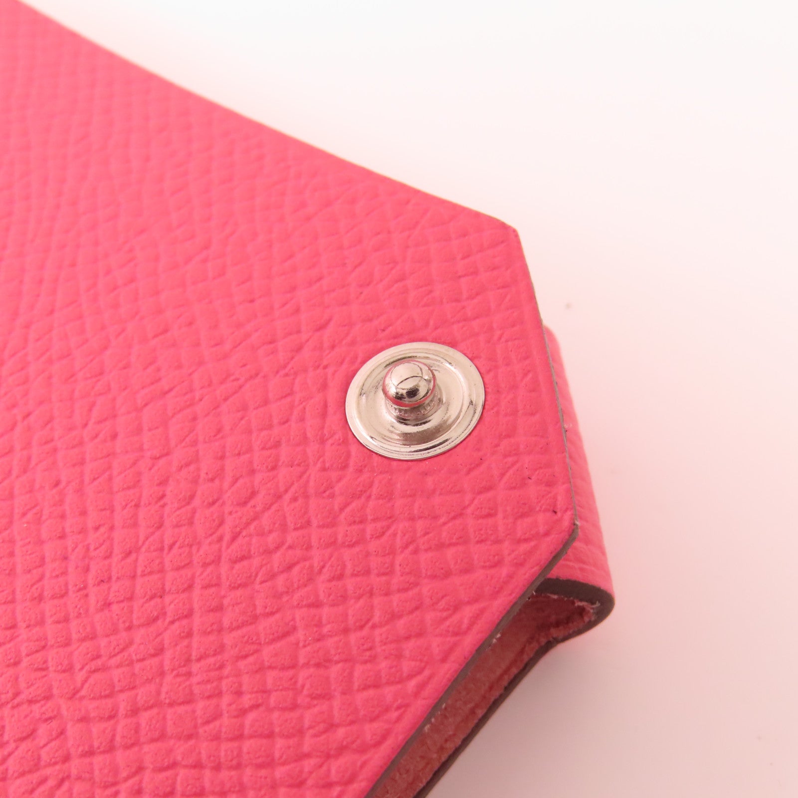 HERMES 【激減優惠】Epsom皮革Passport Case銀扣護照套Rose Azalee