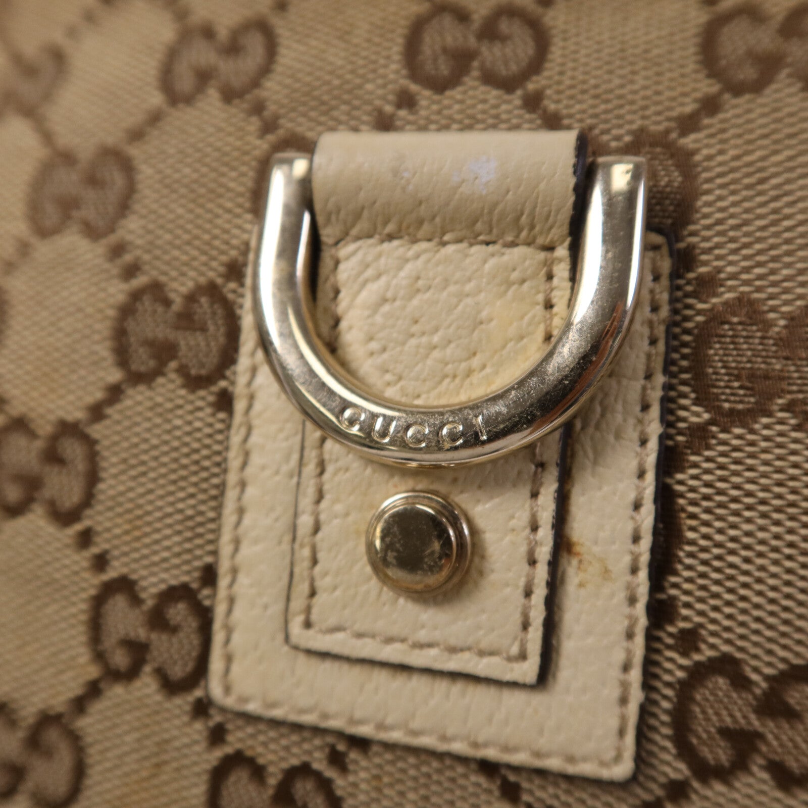 GUCCI 帆布Shoulder Bag金扣肩背袋