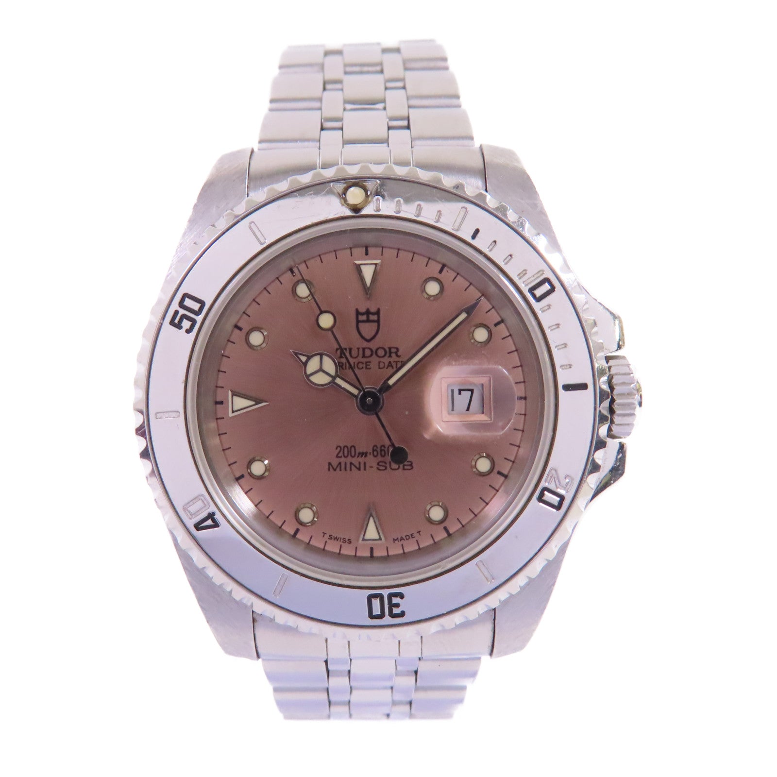 TUDOR Prince Date Watch不鏽鋼自動機芯手錶粉紅色