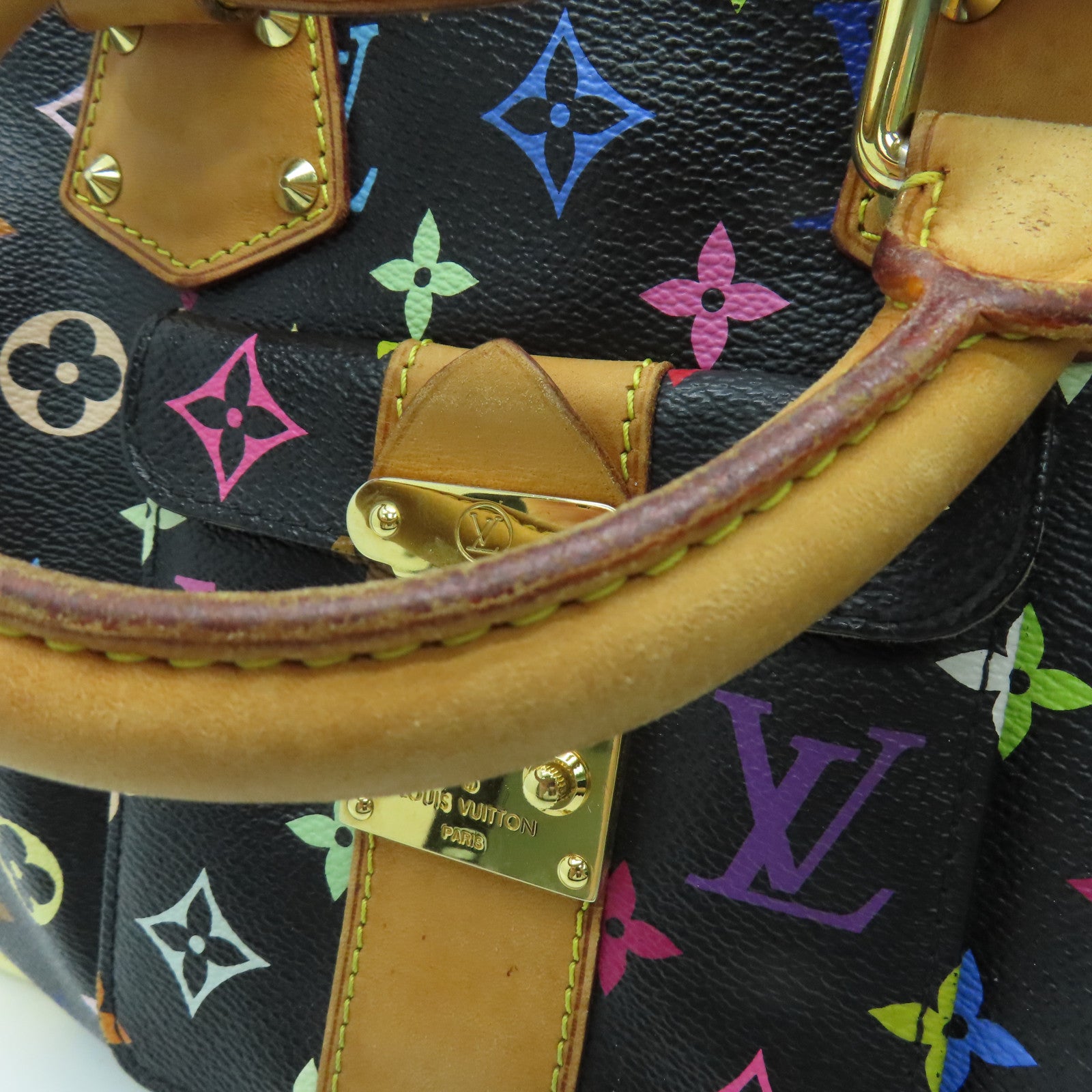 LOUIS VUITTON 【激減優惠】Monogram Multicolore Speedy 30金扣手挽袋黑色彩色