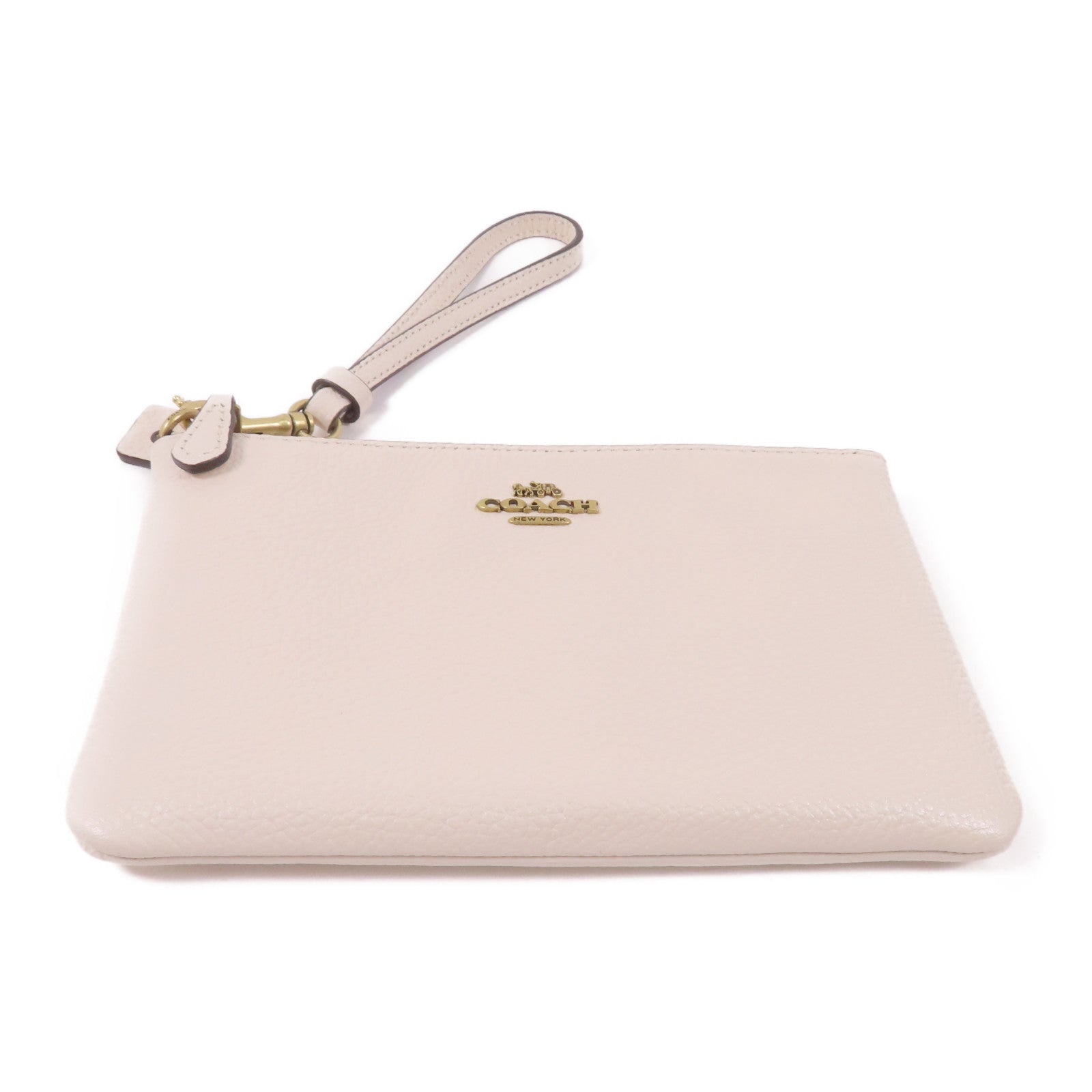 COACH 牛皮皮革Pouch With Strap金扣手拿包