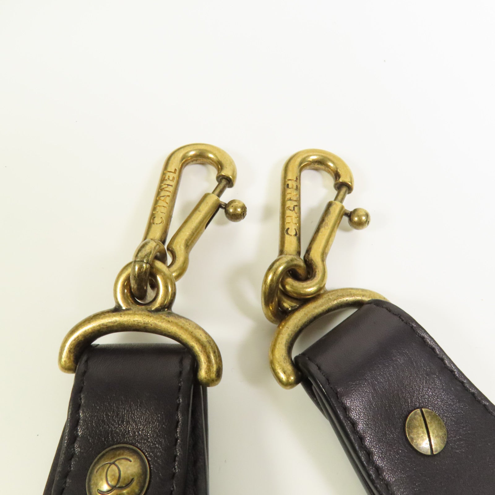 CHANEL 牛皮皮革Shoulder Bag金扣手挽肩背兩用袋