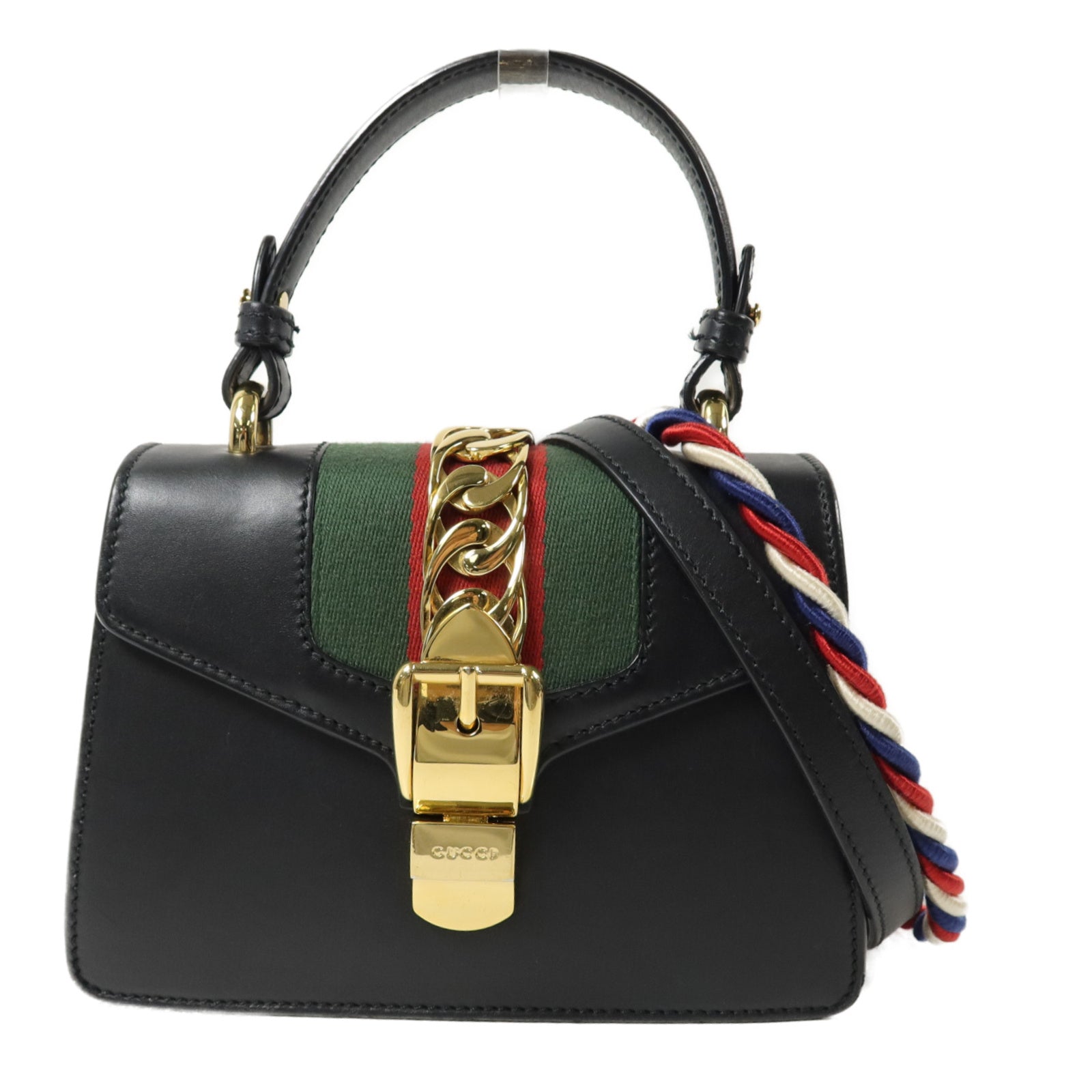 GUCCI 牛皮皮革Sylvie手挽肩背兩用袋