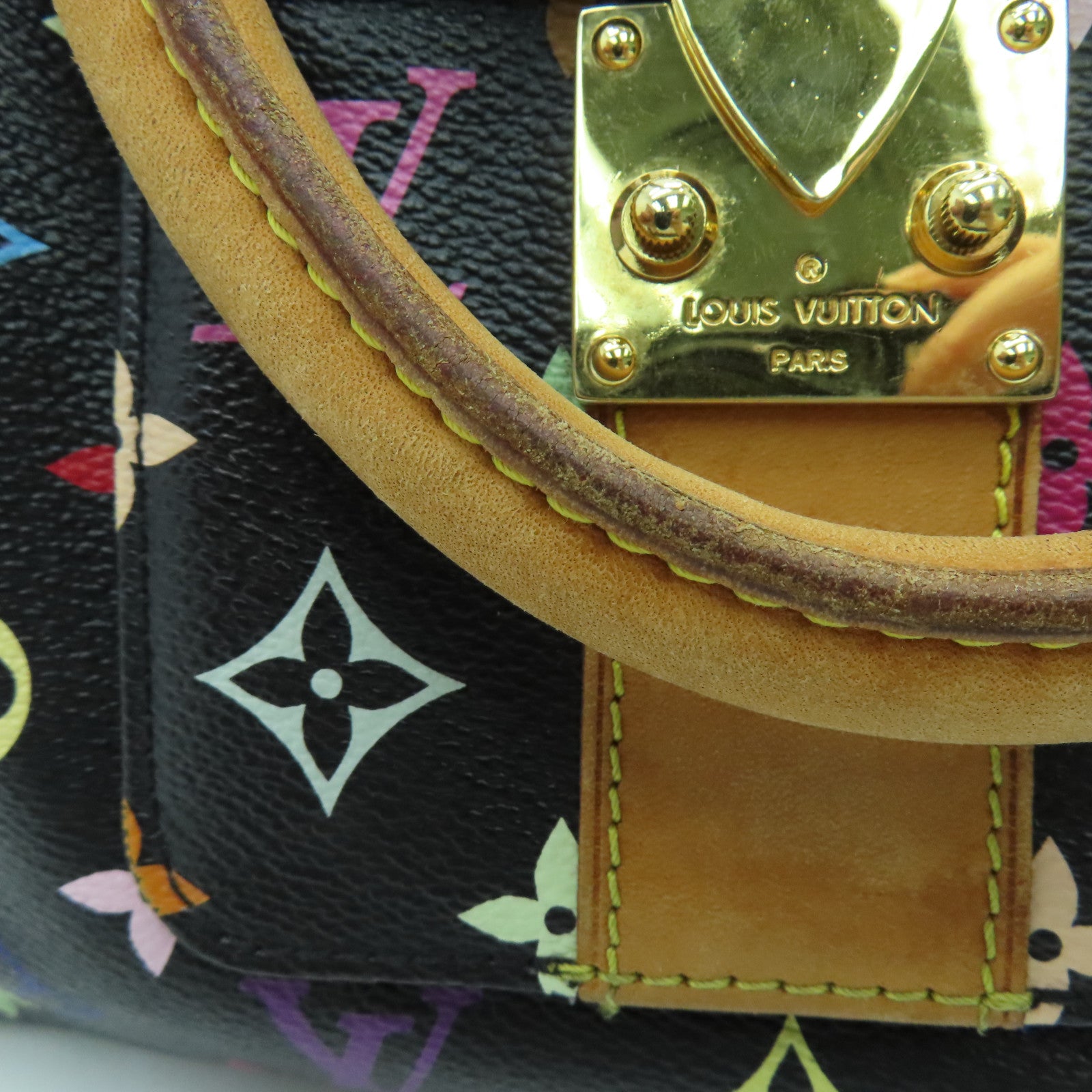 LOUIS VUITTON 【激減優惠】Monogram Multicolore Speedy 30金扣手挽袋黑色彩色