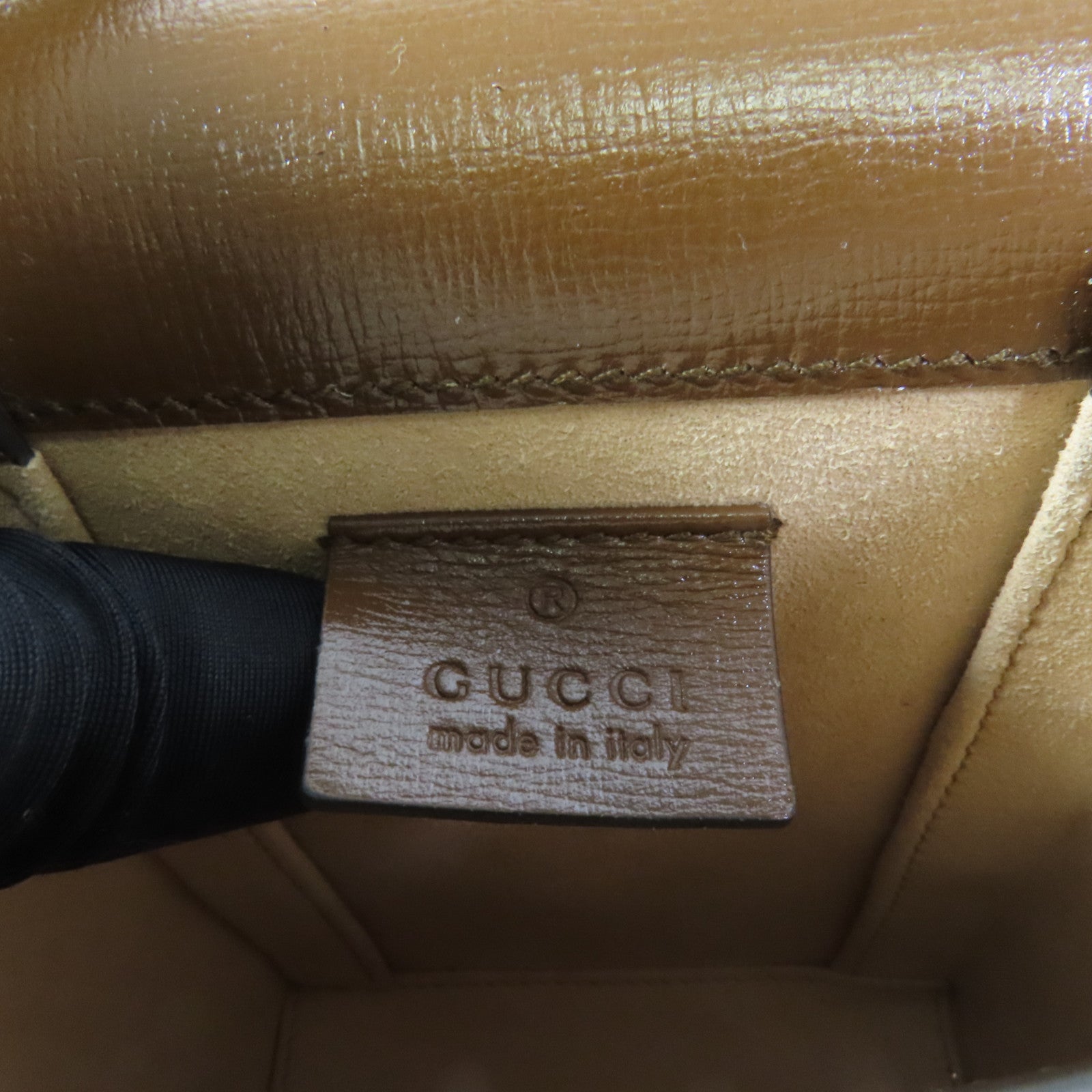 GUCCI 塗層帆布Horsebit 1955 Mini金扣肩背袋