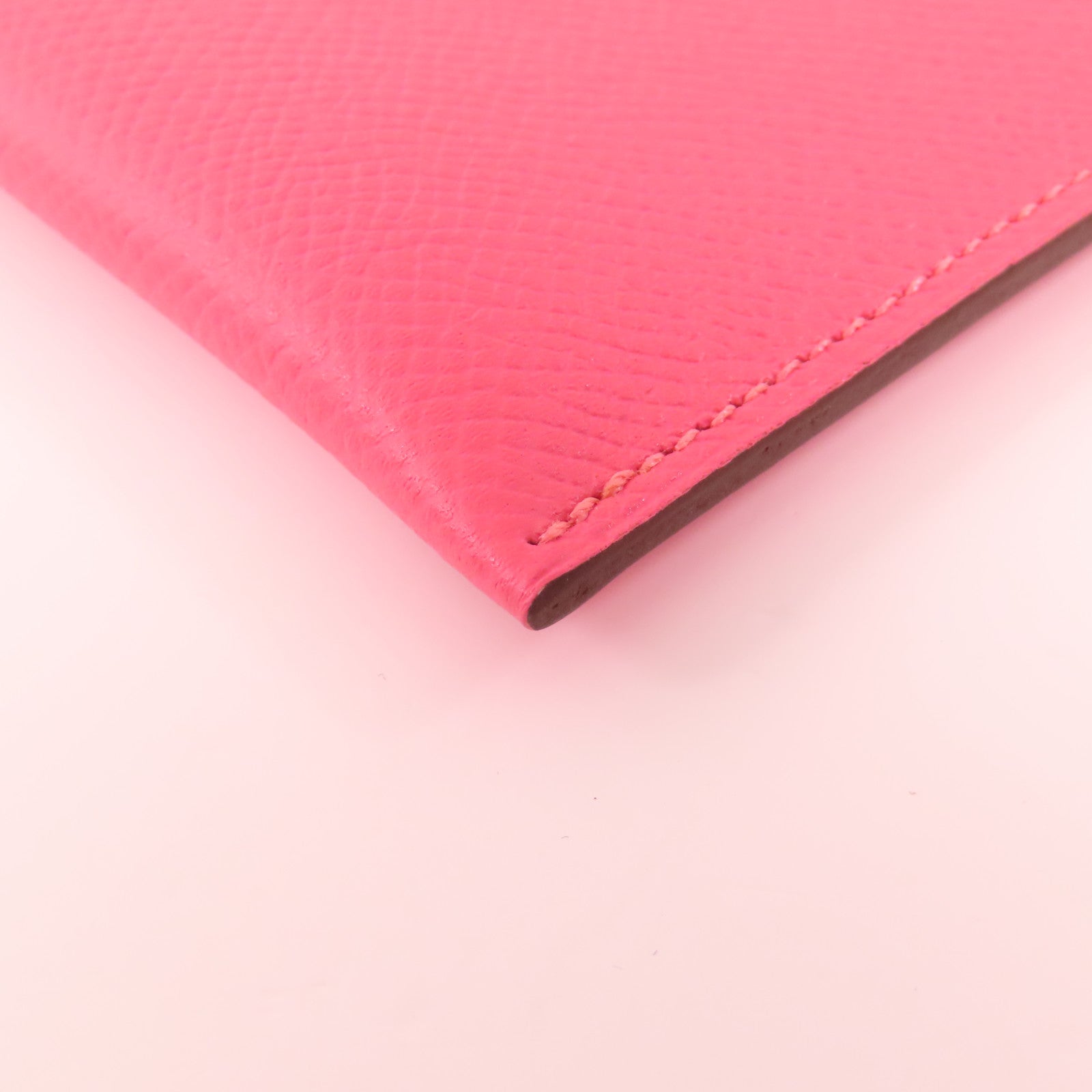 HERMES 【激減優惠】Epsom皮革Passport Case銀扣護照套Rose Azalee
