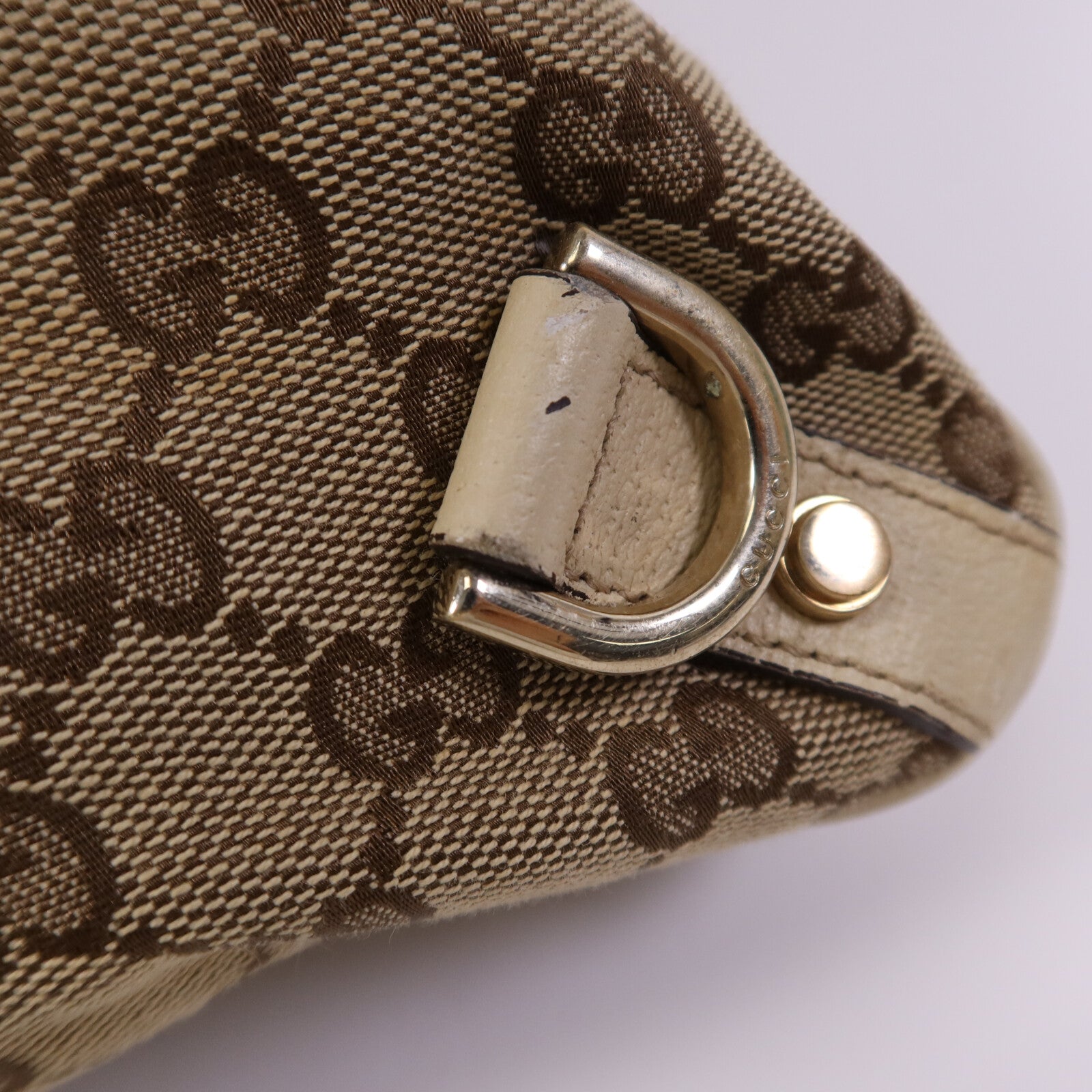 GUCCI 帆布Shoulder Bag金扣肩背袋