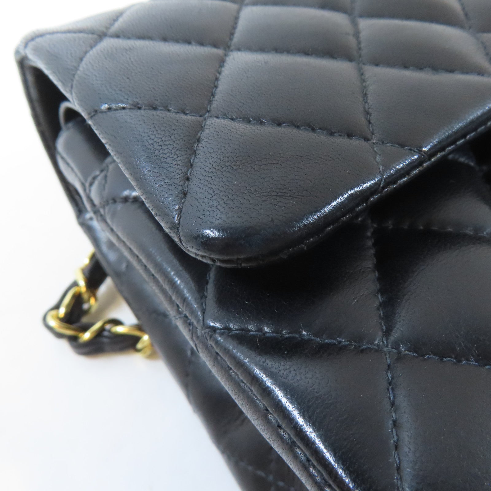 CHANEL 【激減優惠】菱格羊皮皮革Classic 25金扣鏈帶肩背袋黑色
