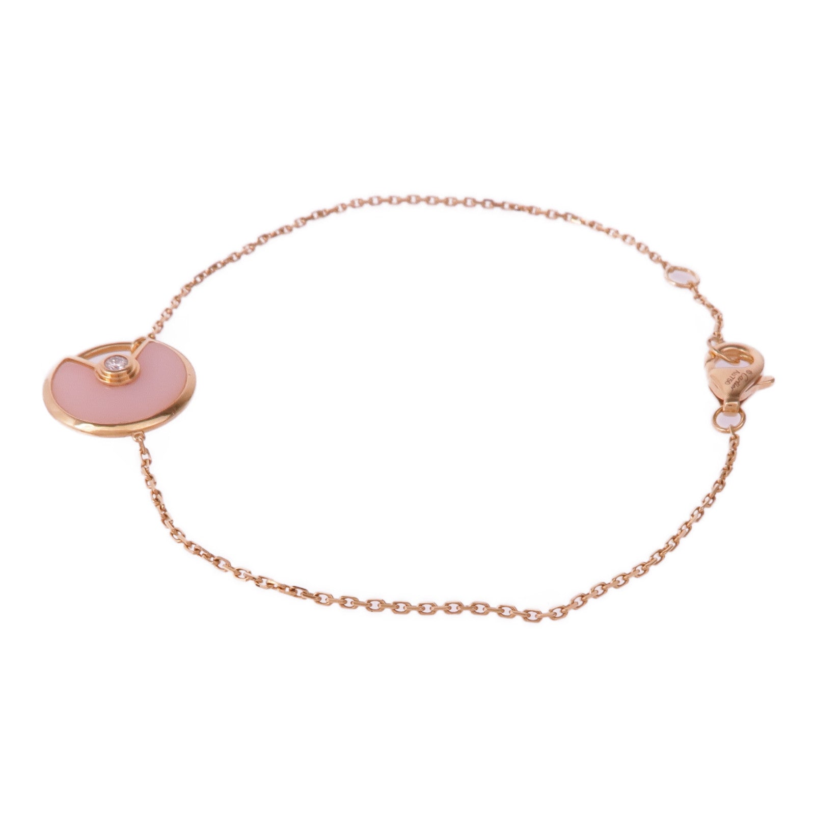 CARTIER 18K玫瑰金Amulette De Cartier蛋白石/鑽石手鏈