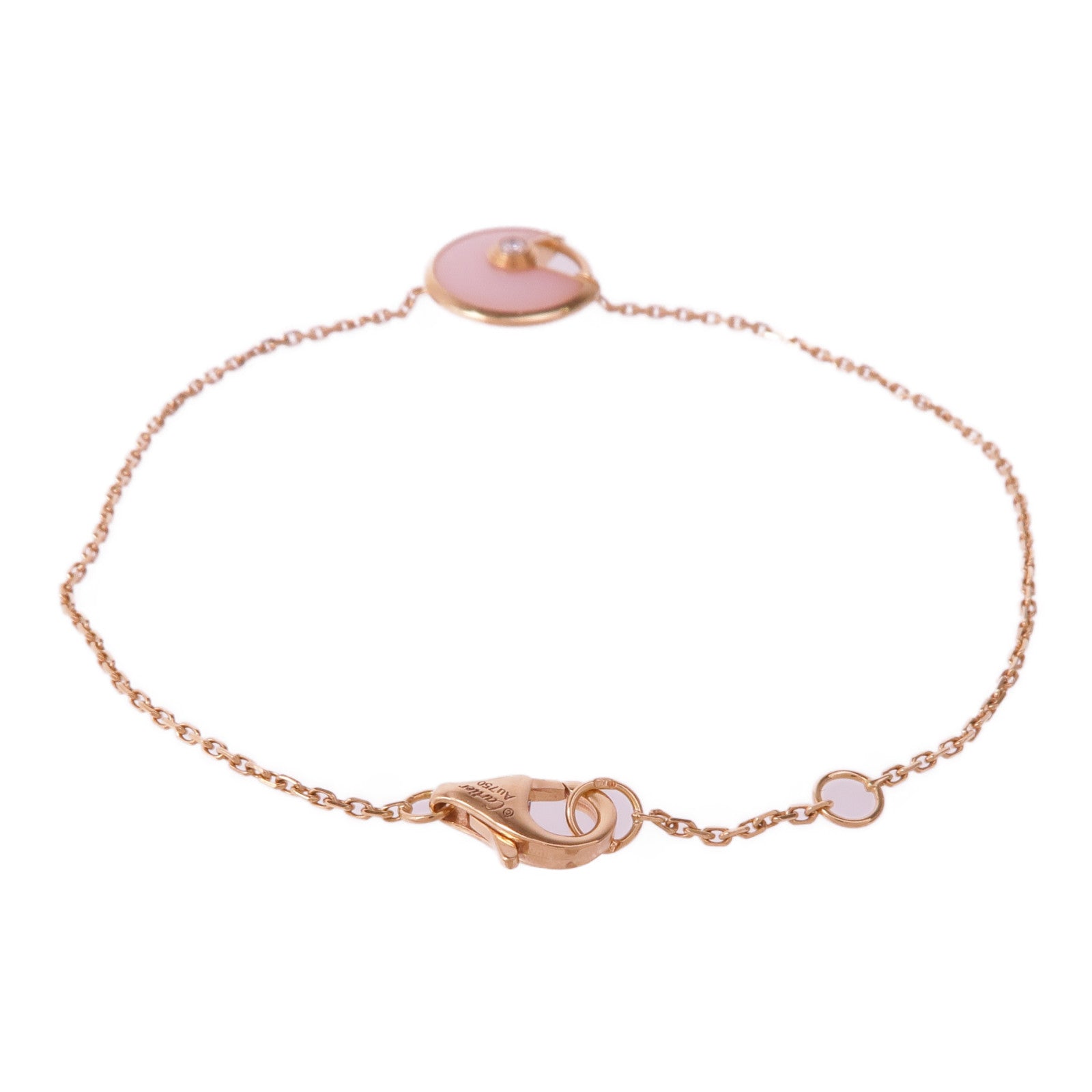 CARTIER 18K玫瑰金Amulette De Cartier蛋白石/鑽石手鏈