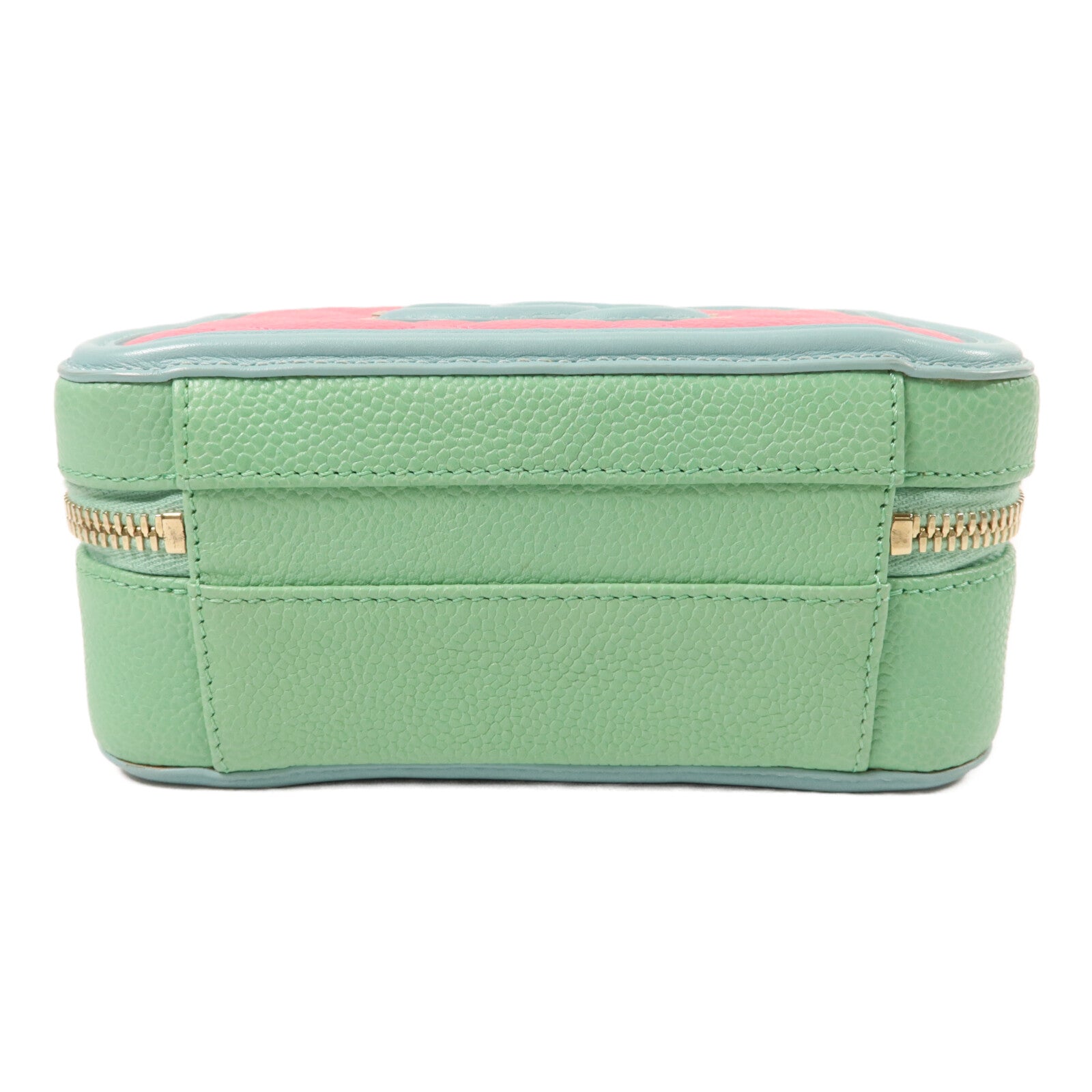 CHANEL 牛皮皮革CC Fillgree Vanity Case鏈帶手挽肩背兩用袋