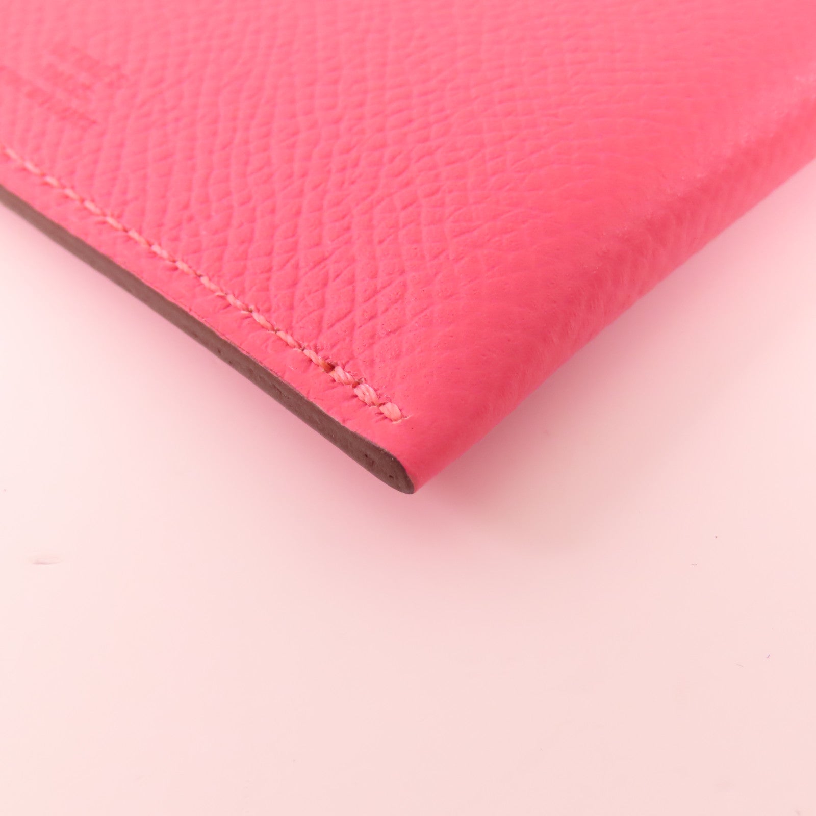 HERMES 【激減優惠】Epsom皮革Passport Case銀扣護照套Rose Azalee