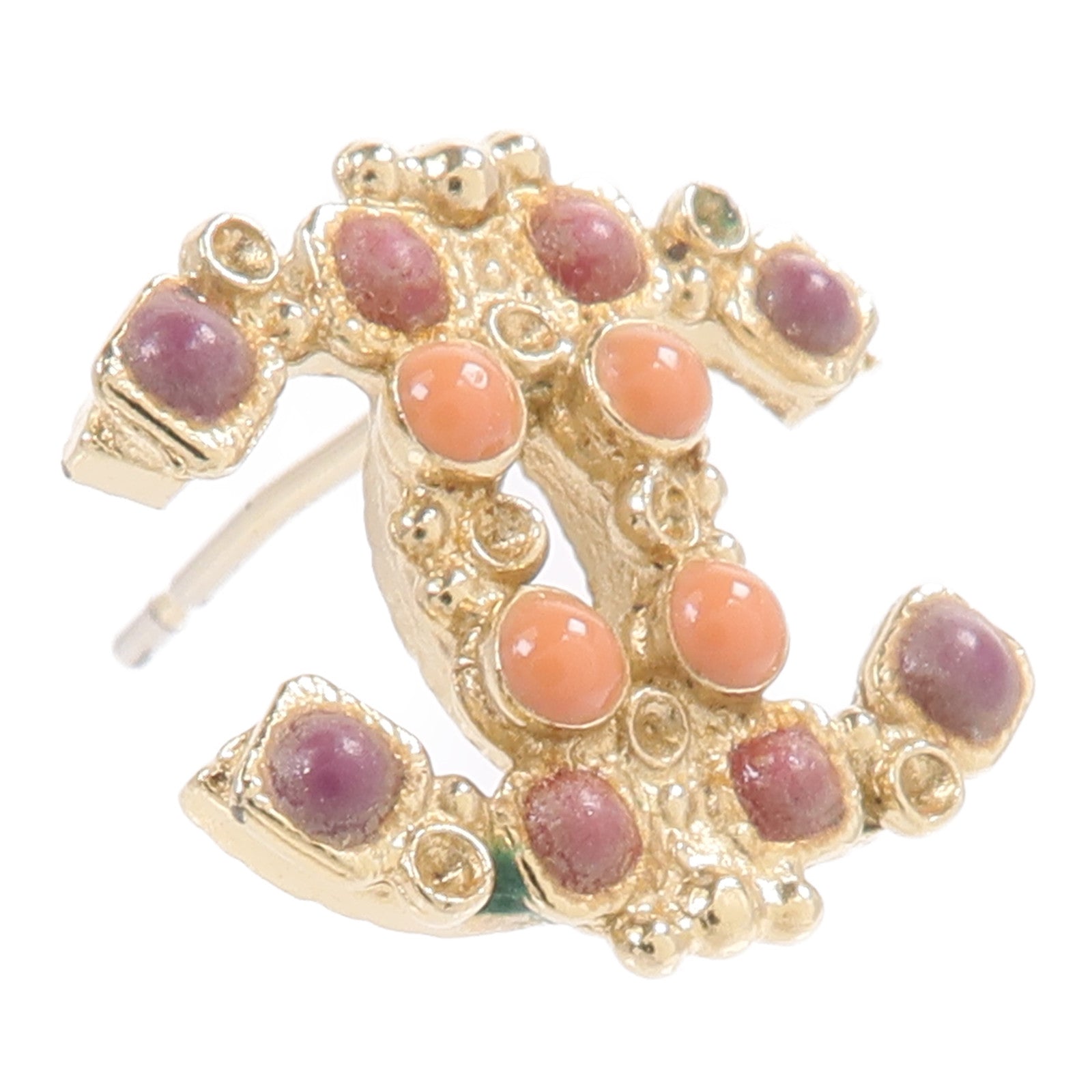 CHANEL 金屬/珊瑚石Earrings耳環