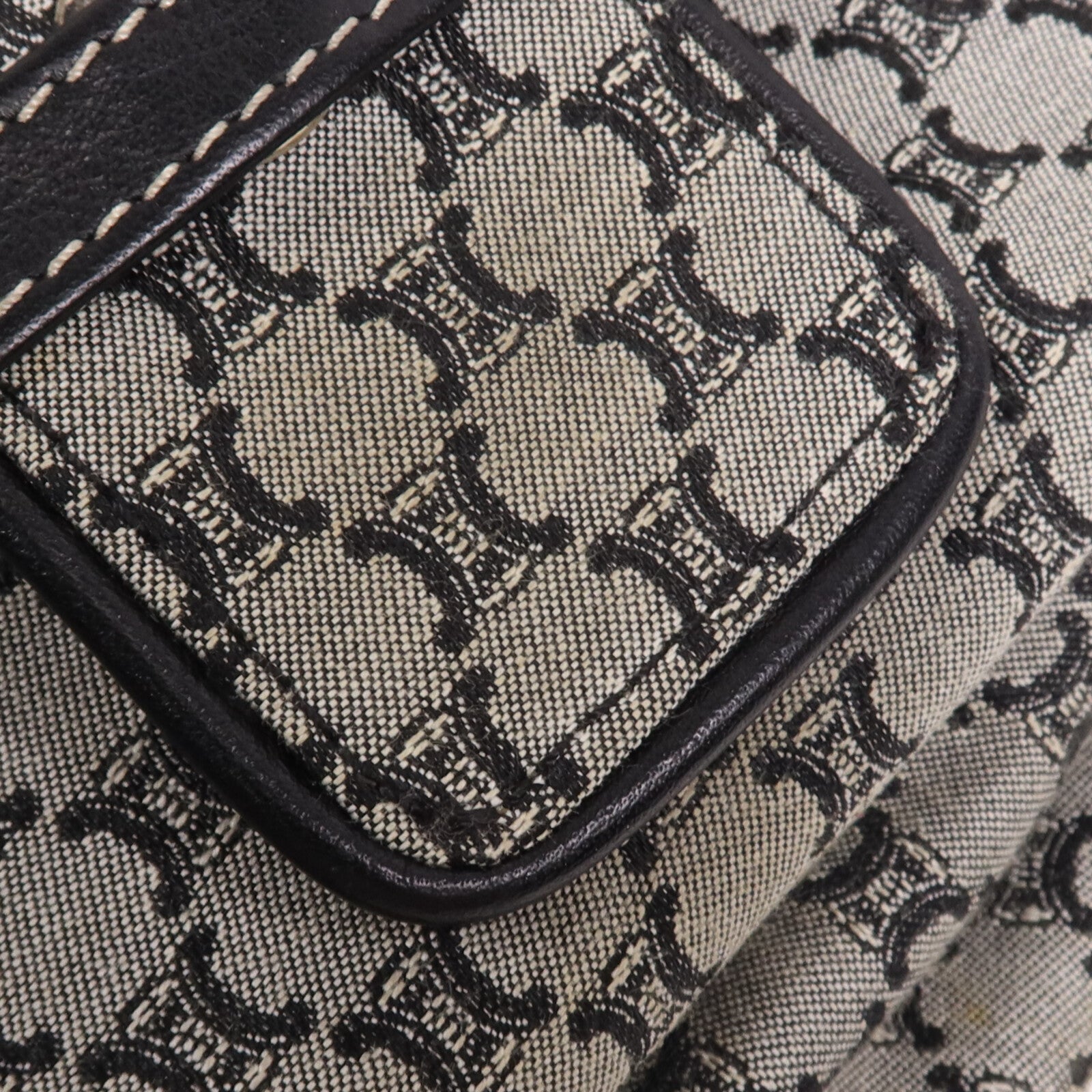 CELINE 帆布Shoulder Bag銀扣肩背袋