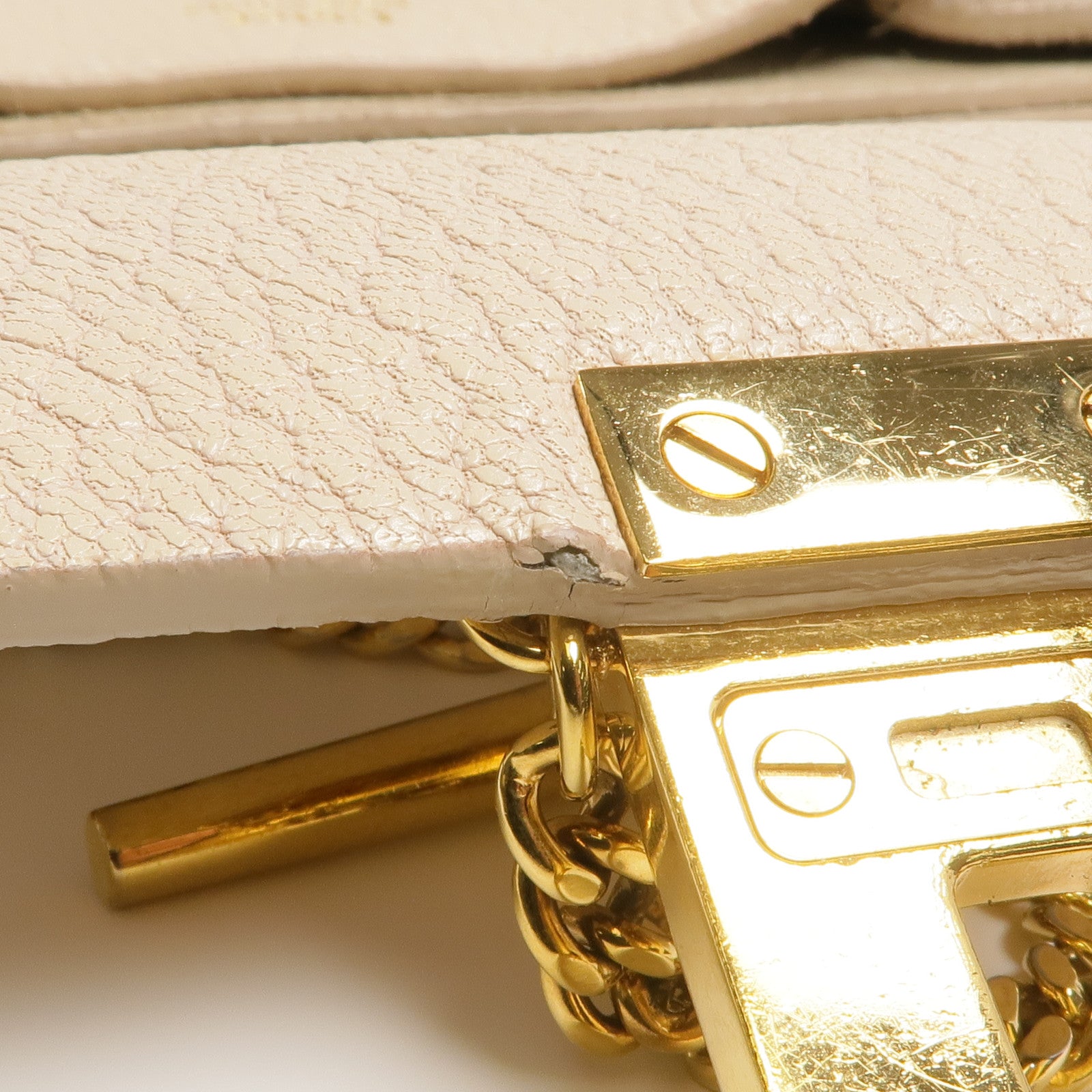 Chloe 牛皮皮革金扣鏈帶肩背袋