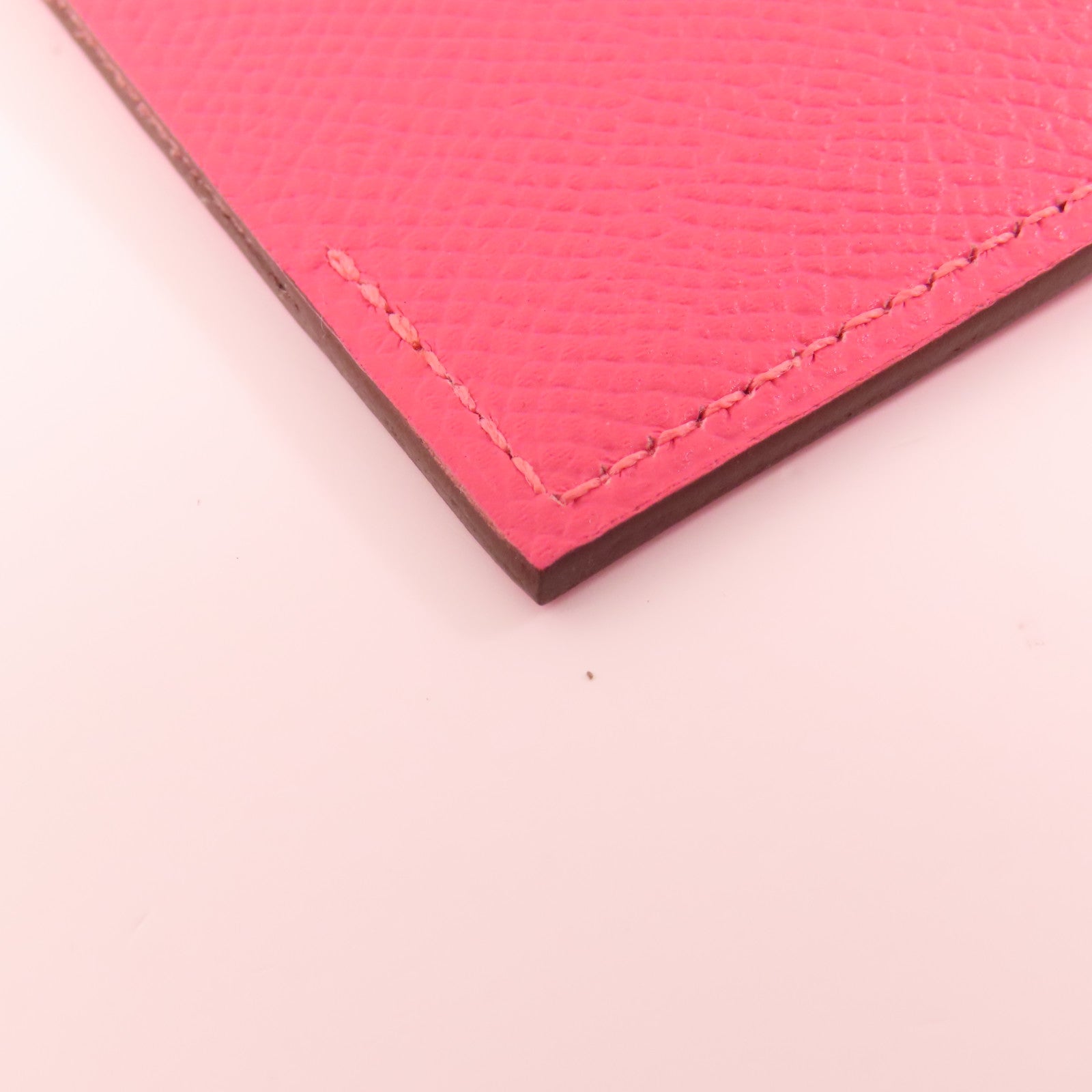 HERMES 【激減優惠】Epsom皮革Passport Case銀扣護照套Rose Azalee