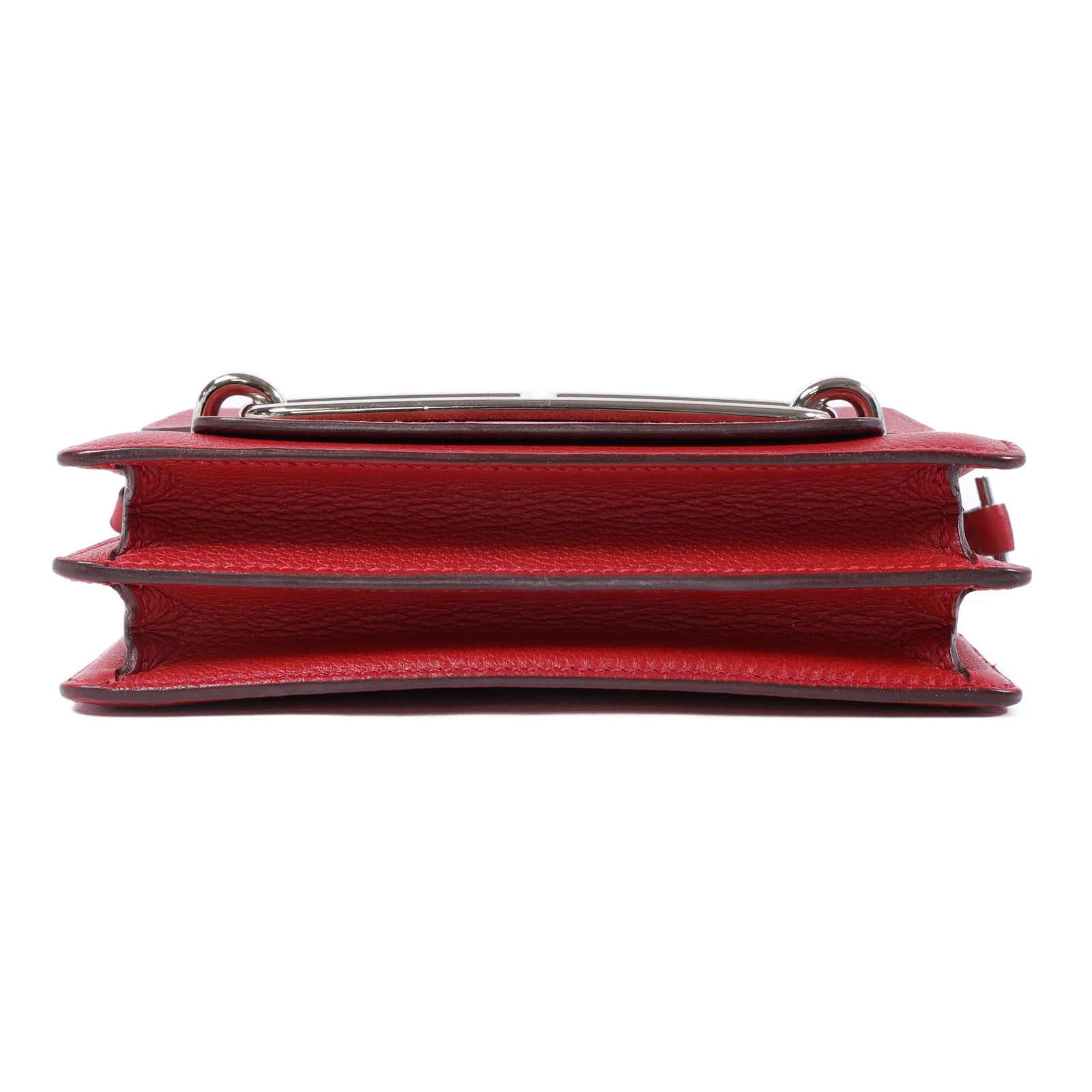 HERMES Evercolor皮革Mini Roulis銀扣肩背袋