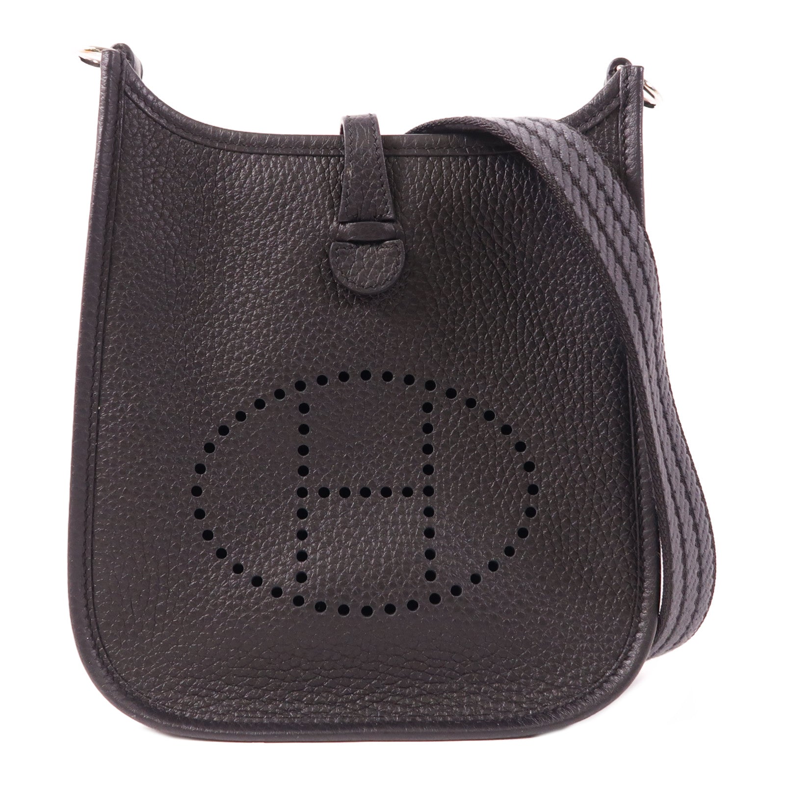 HERMES Clemence皮革Evelyne TPM金扣肩背袋Noir